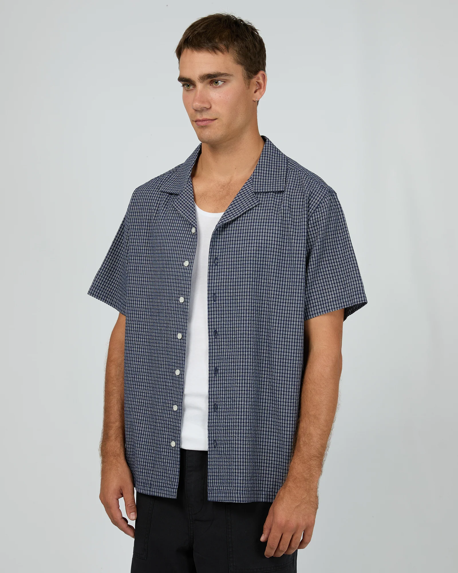 Flinders Short Sleeve Shirt Navy - Image 5