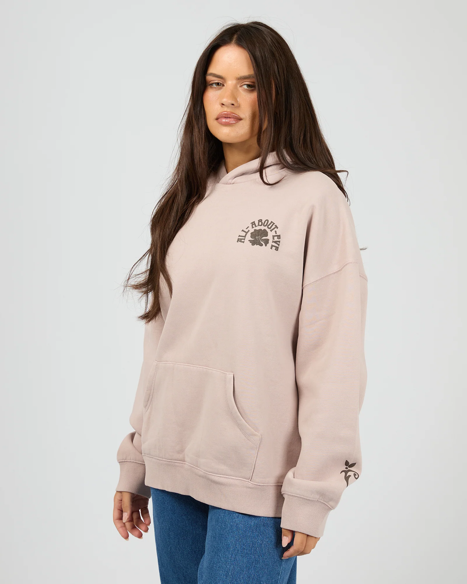 Flower Co Relaxed Hoodie Fawn - Image 3