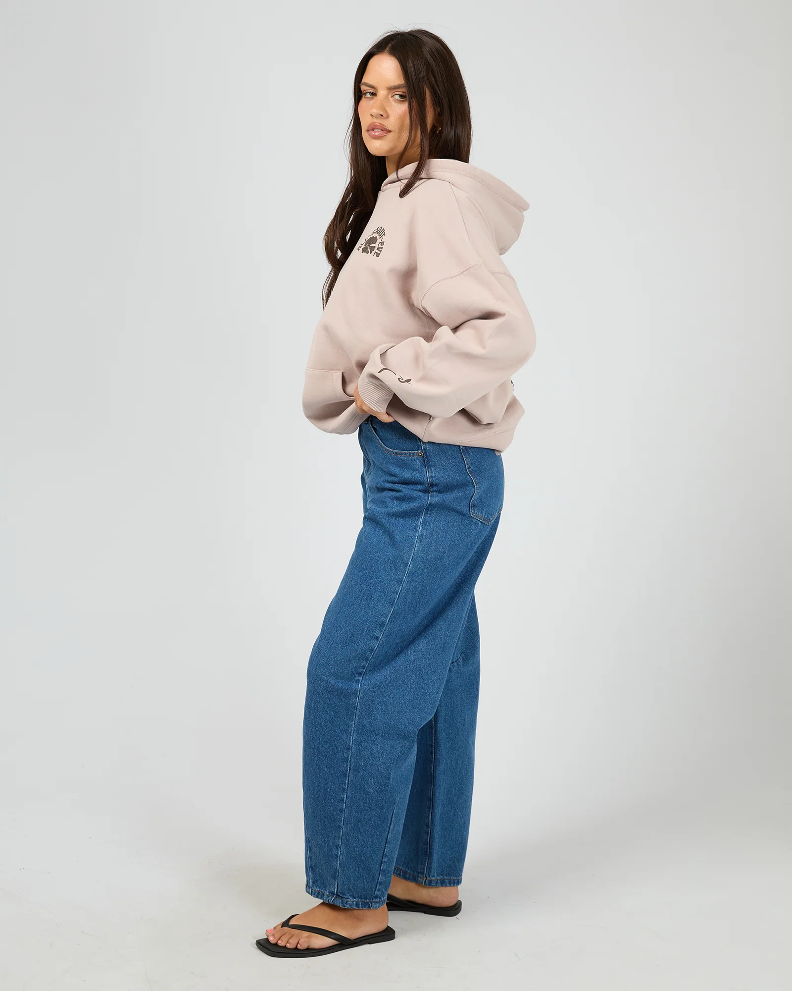 Flower Co Relaxed Hoodie Fawn - Image 5