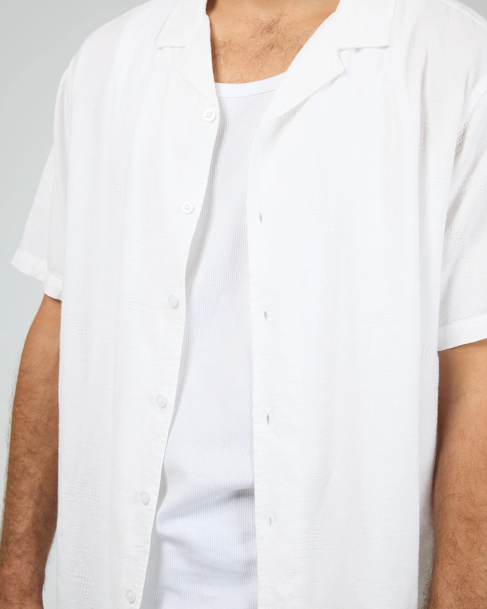 Foliage Short Sleeve Shirt White - Image 5