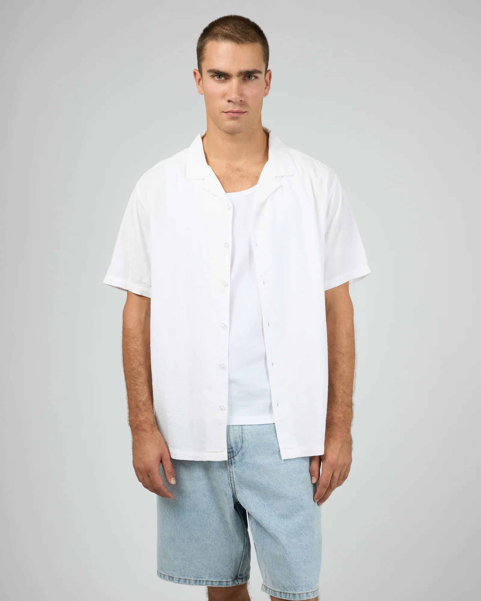 Foliage Short Sleeve Shirt White - Image 6