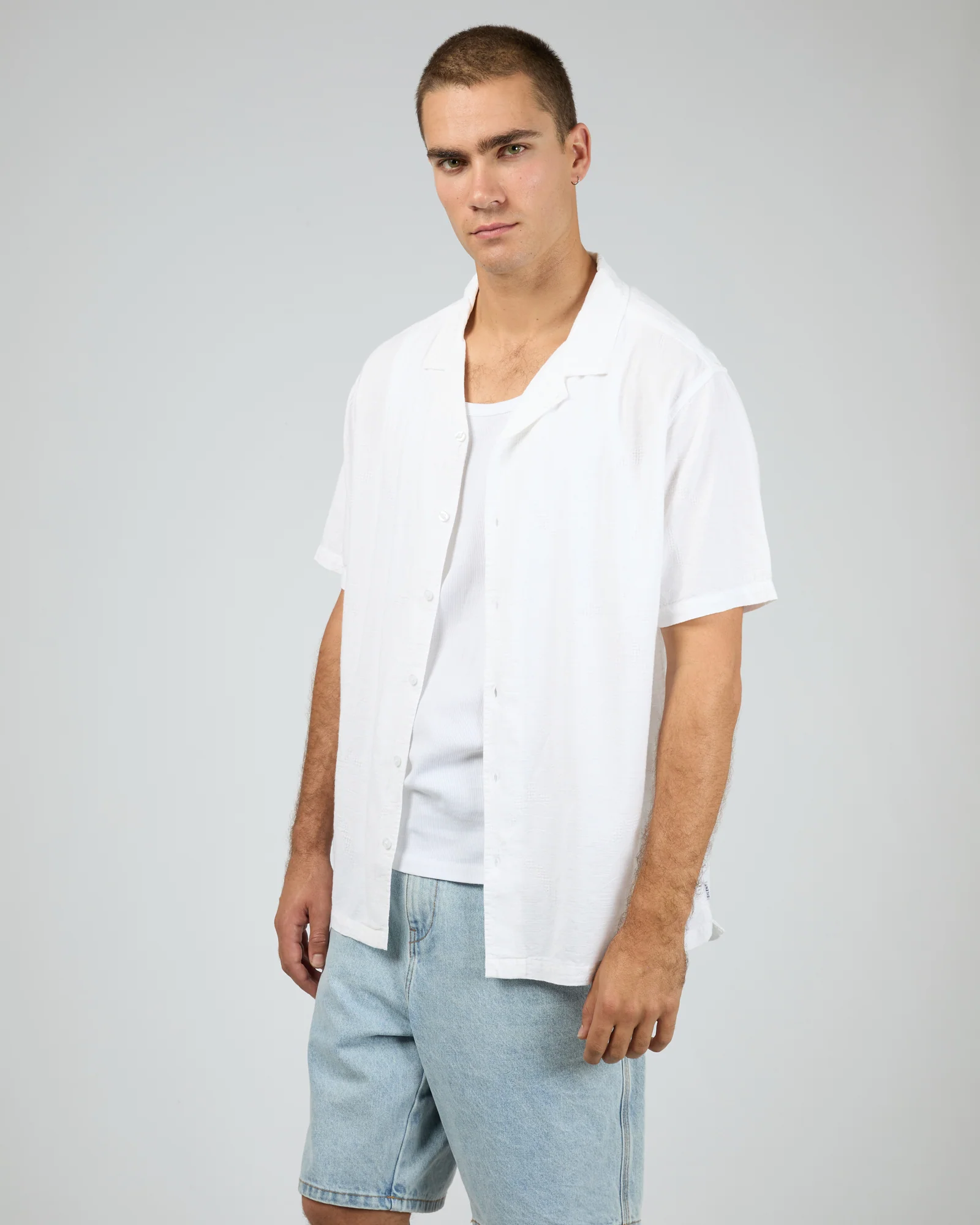 Foliage Short Sleeve Shirt White - Image 7