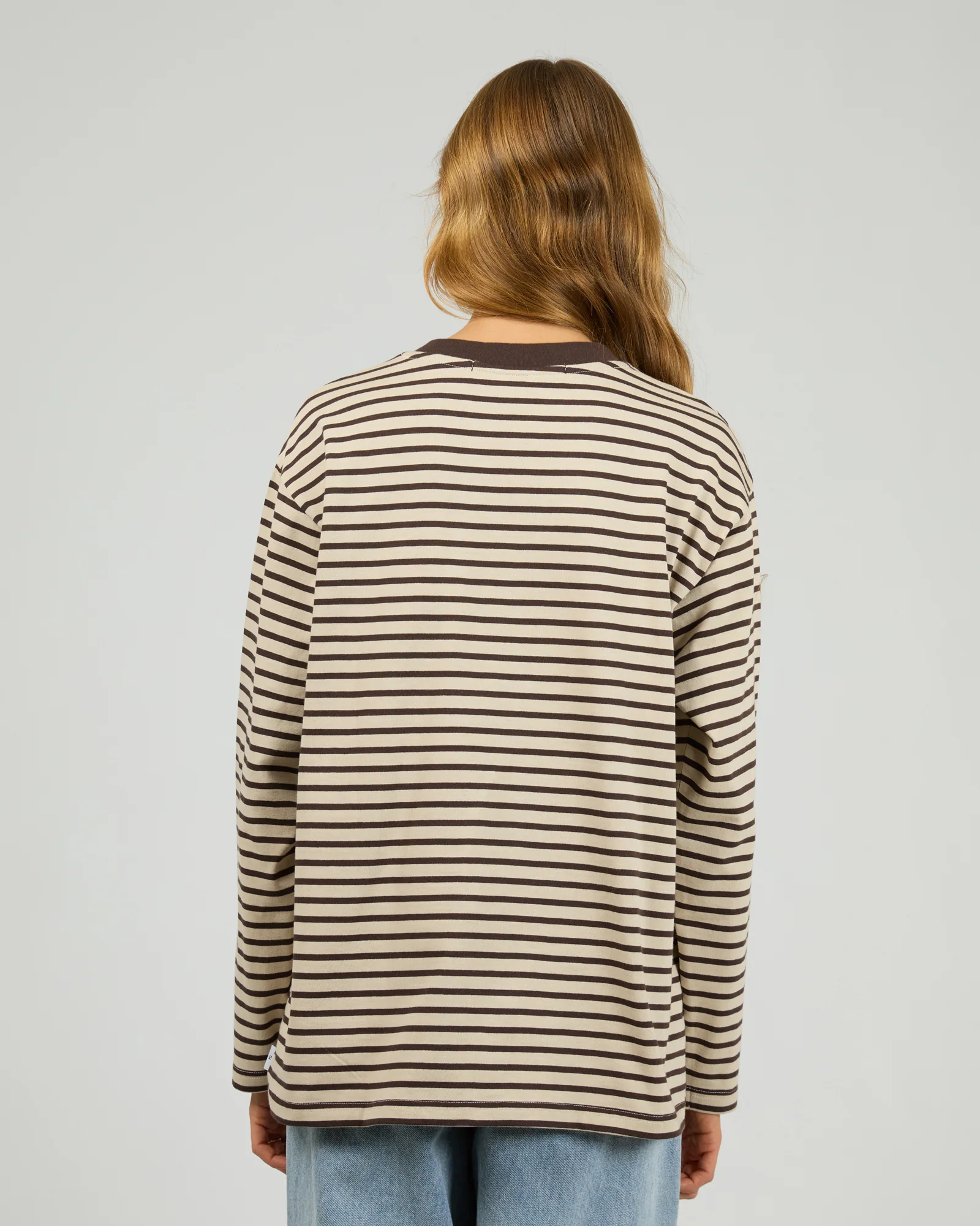 Foundation Stripe L/S Tee Chocolate - Image 3