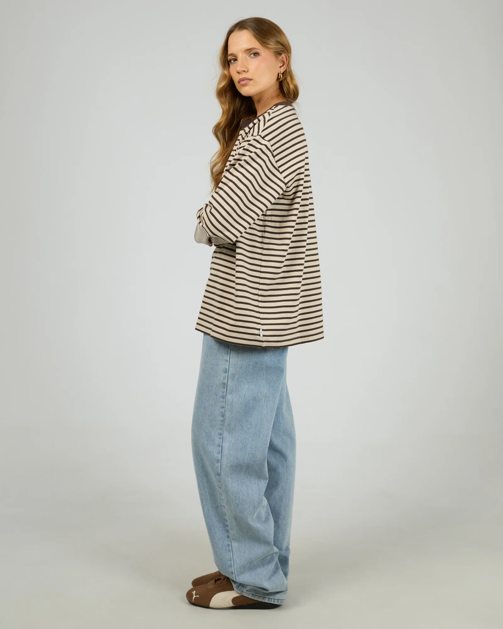 Foundation Stripe L/S Tee Chocolate - Image 6