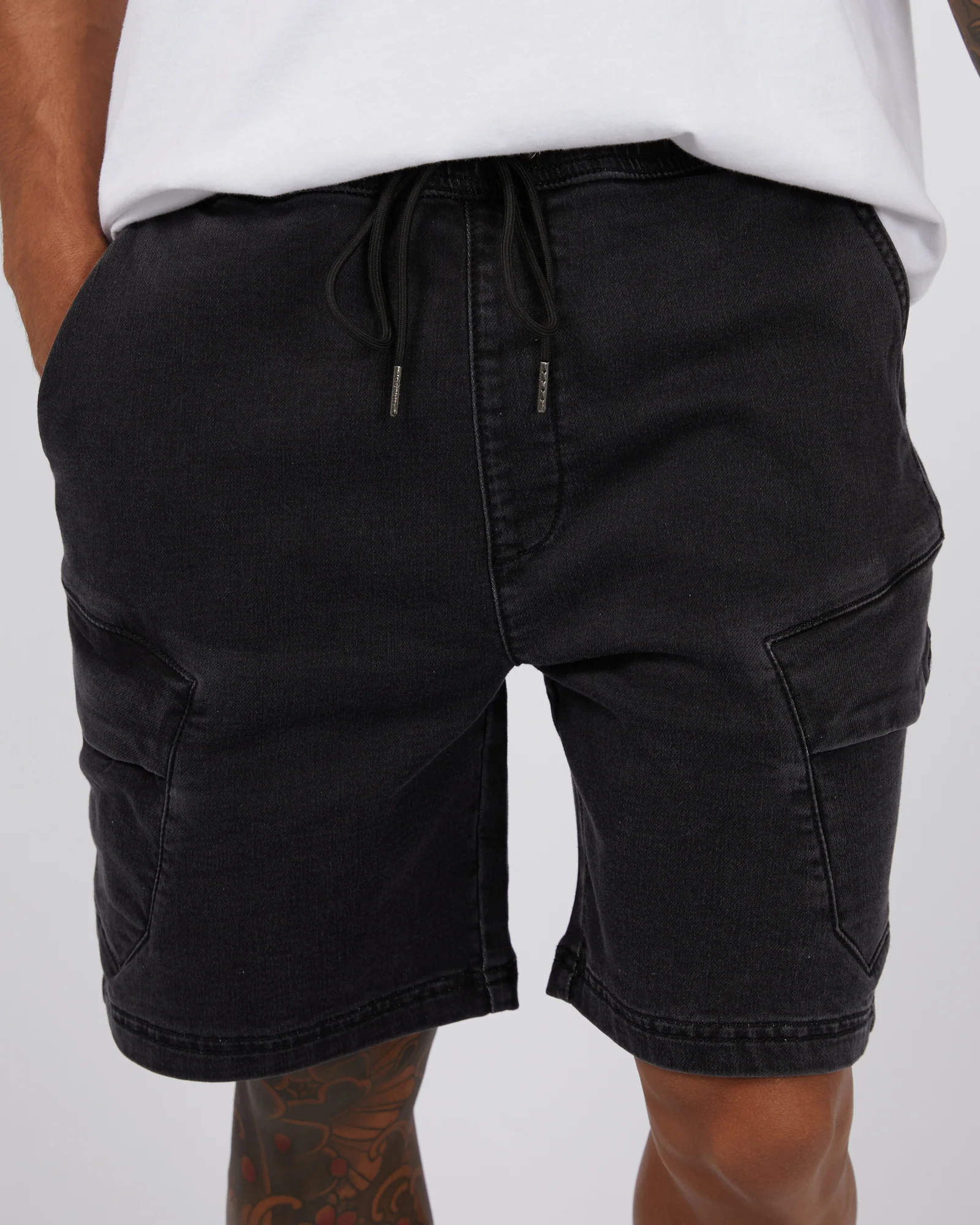 Gully Cargo Short Washed Black - Image 5