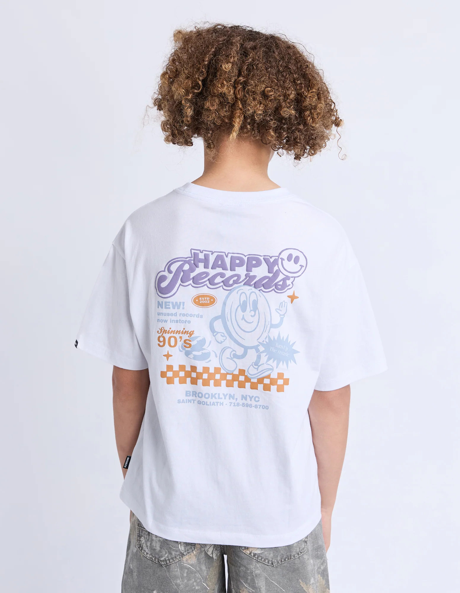 Teen Happy Records Tee White - Image 3