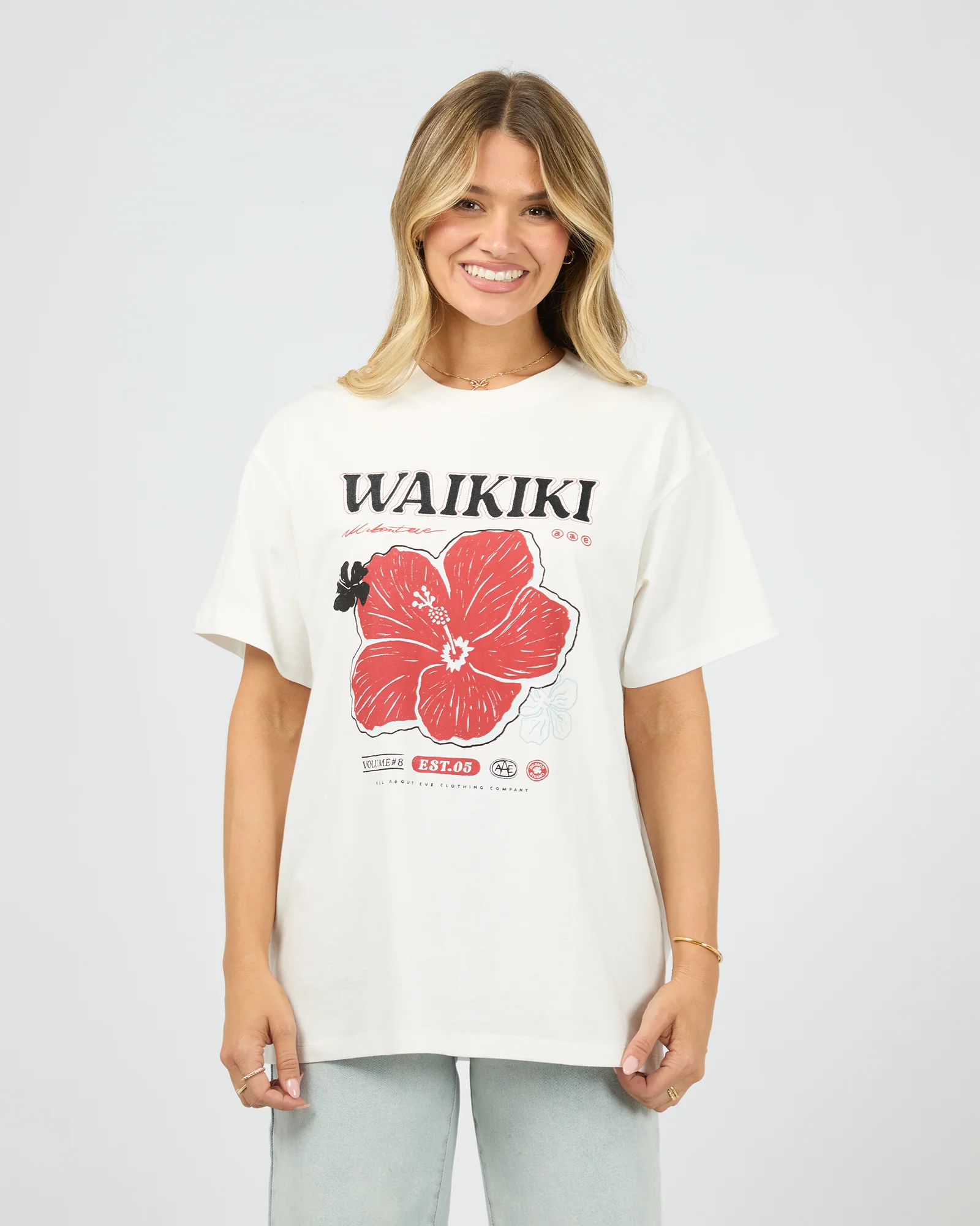 Hibiscus Relaxed Tee Vintage White - Image 2
