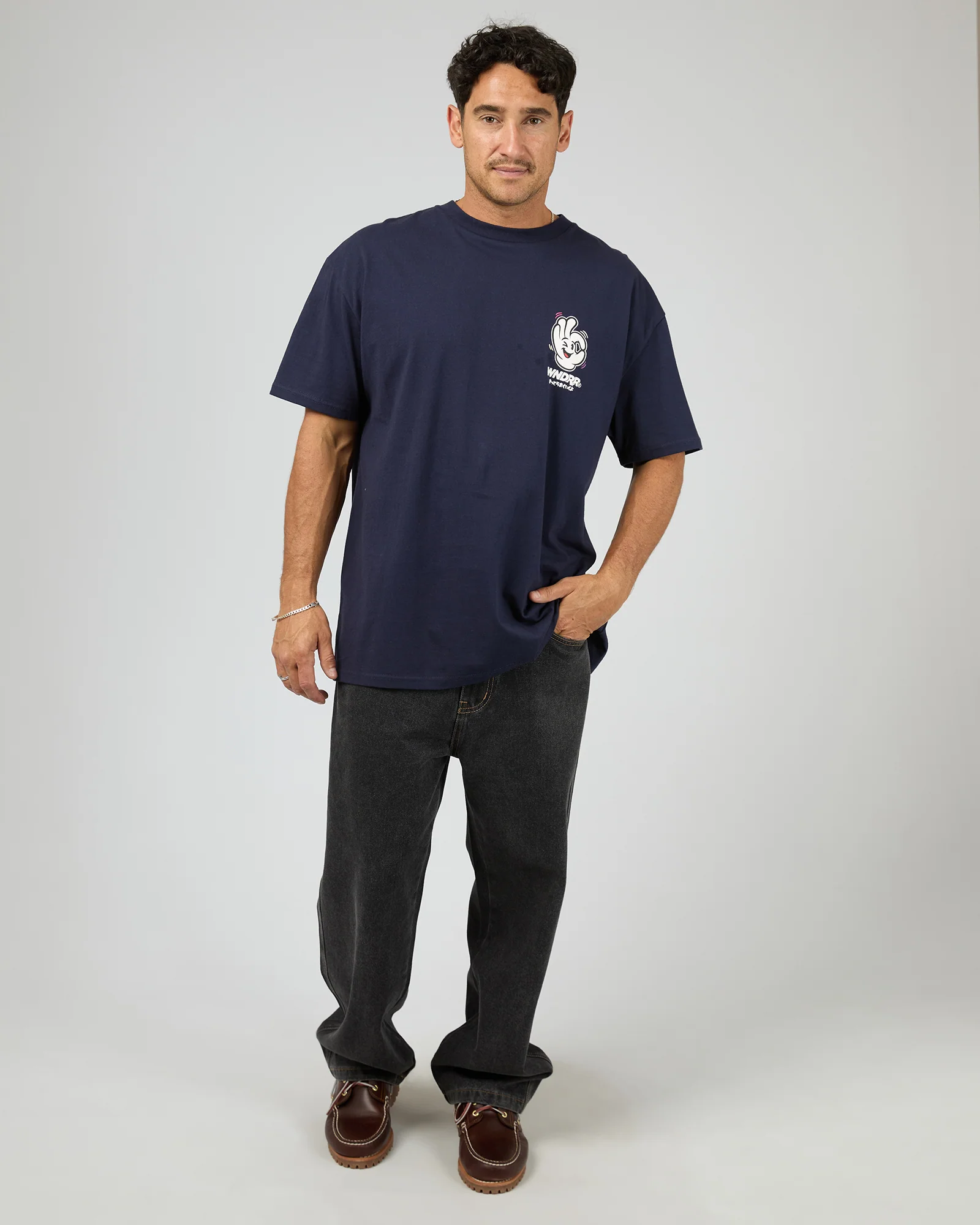 Im Sure Box Fit Tee Navy - Image 2