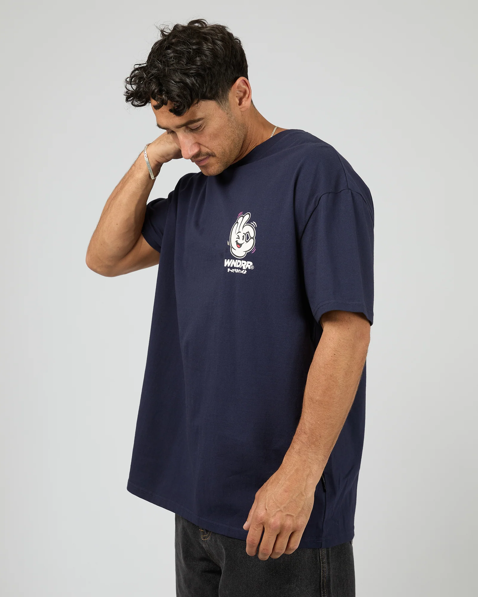Im Sure Box Fit Tee Navy - Image 4