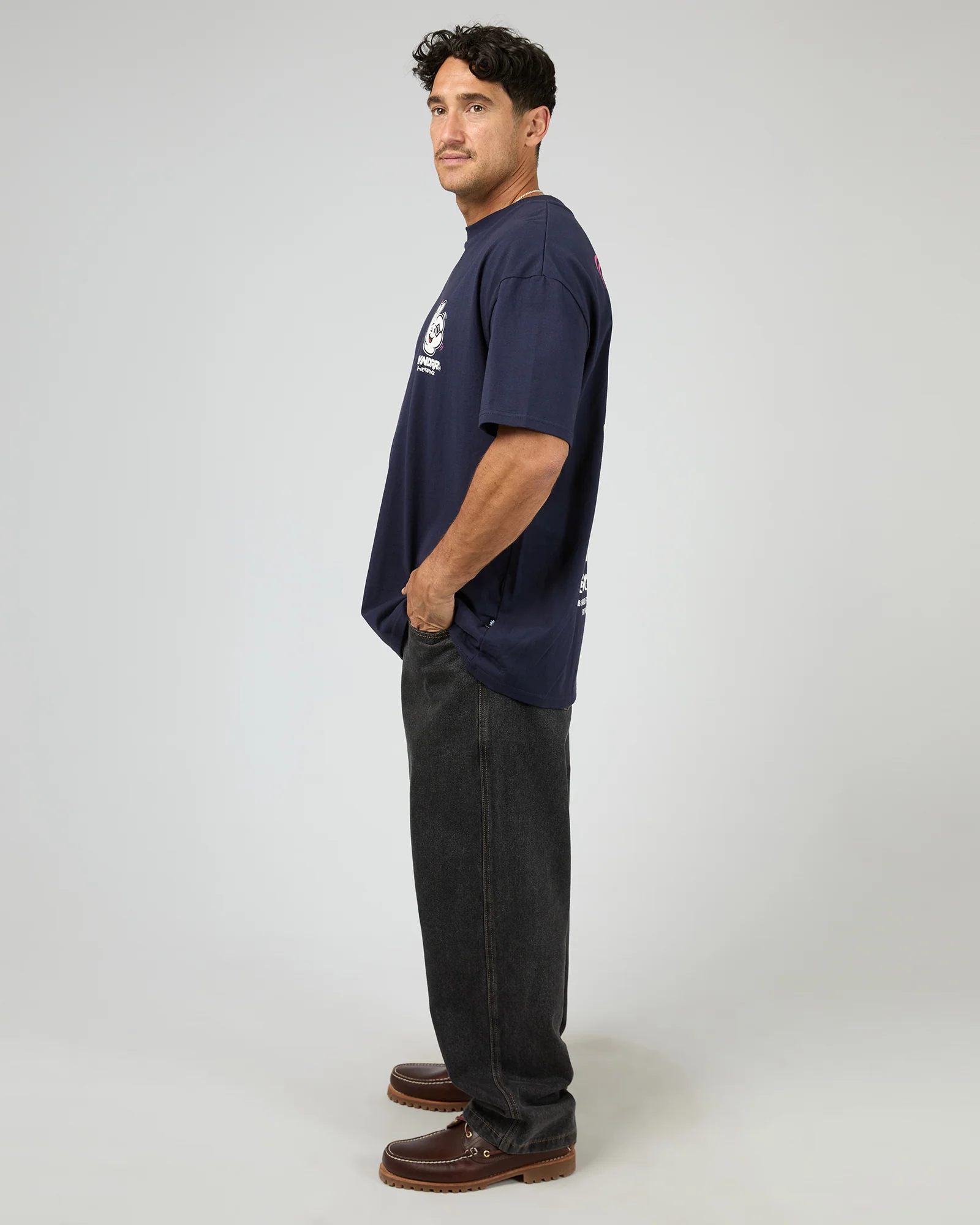 Im Sure Box Fit Tee Navy - Image 6