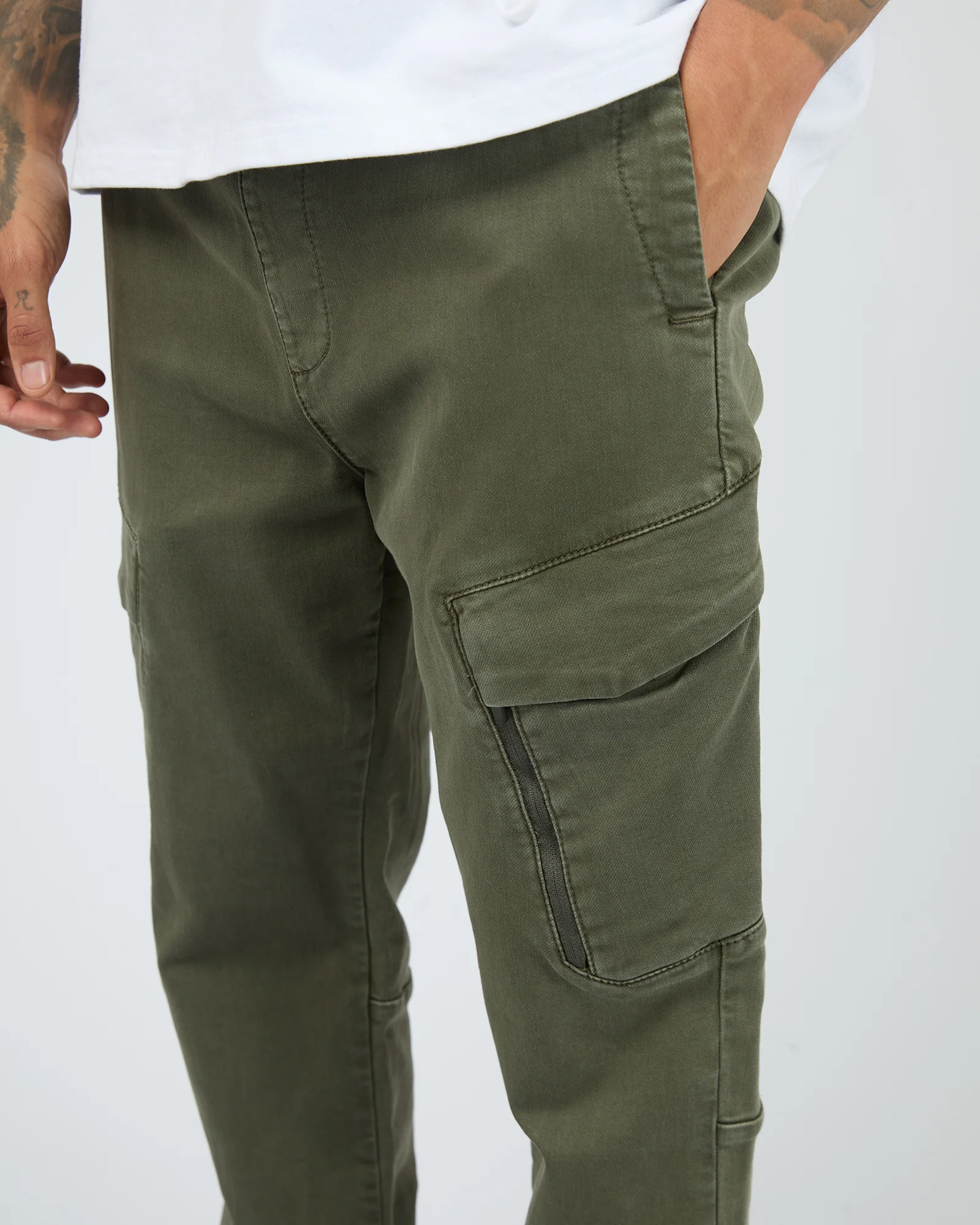 Inset Cargo Pant Khaki - Image 5