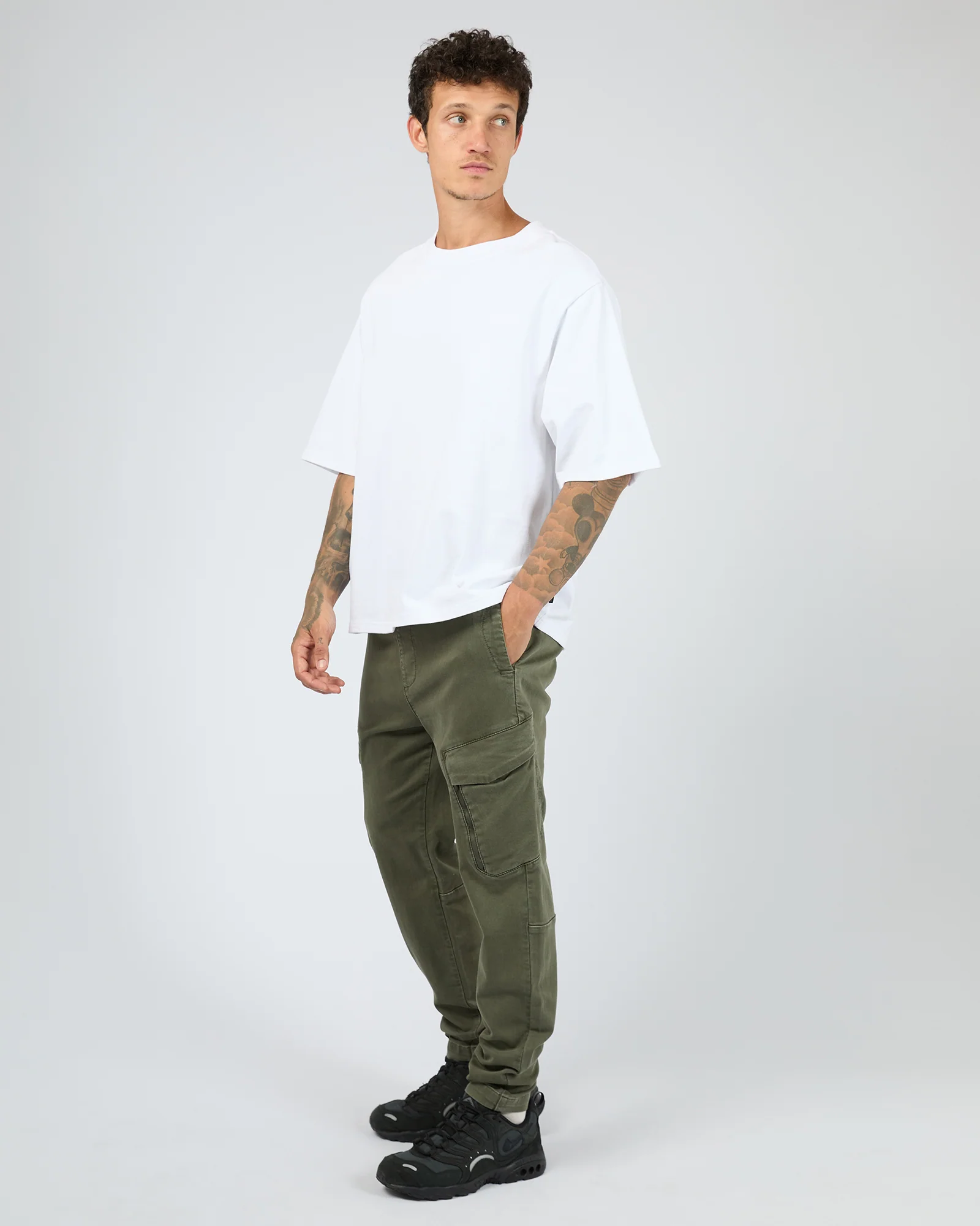 Inset Cargo Pant Khaki - Image 6