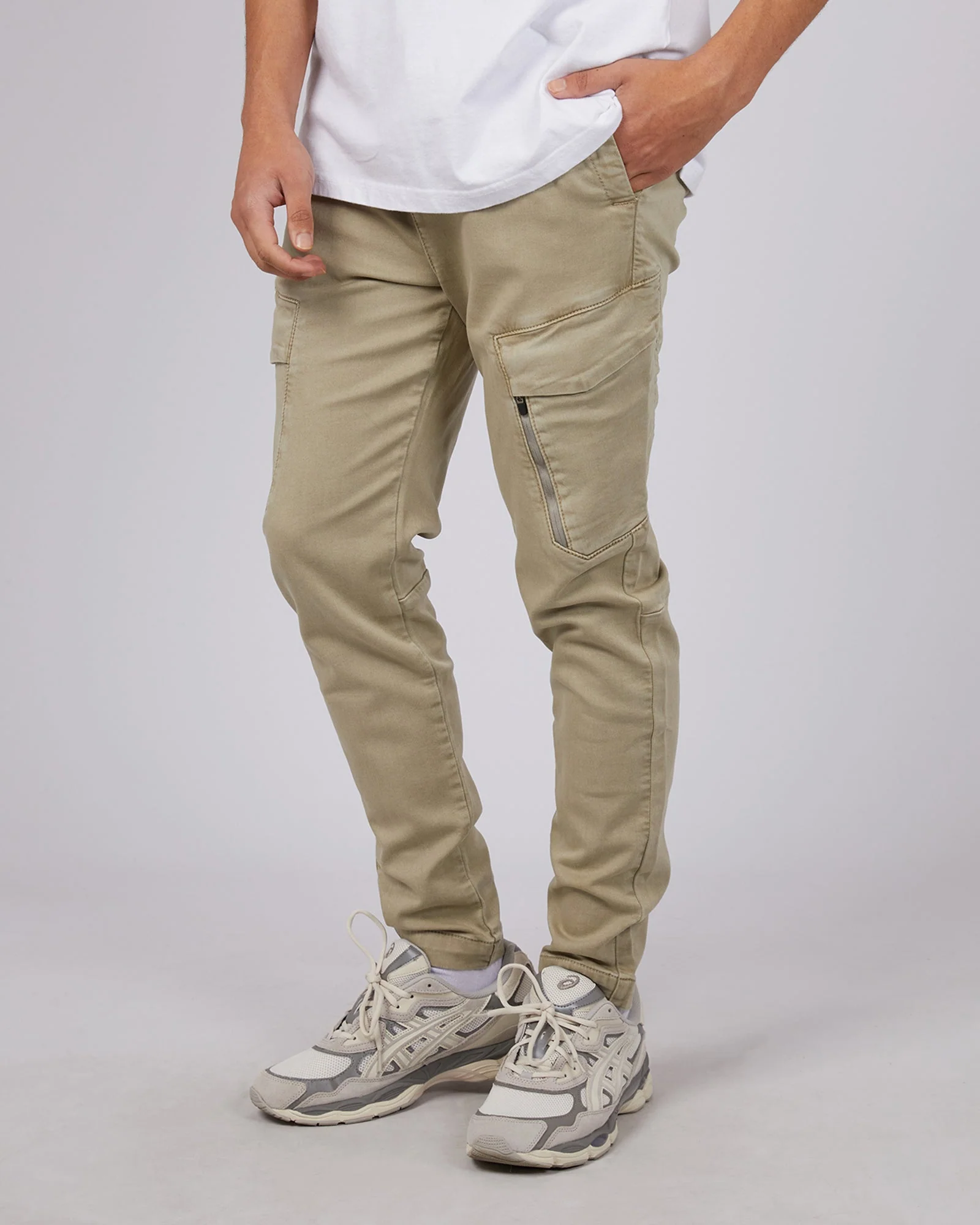 Inset Cargo Pant Tan - Image 4