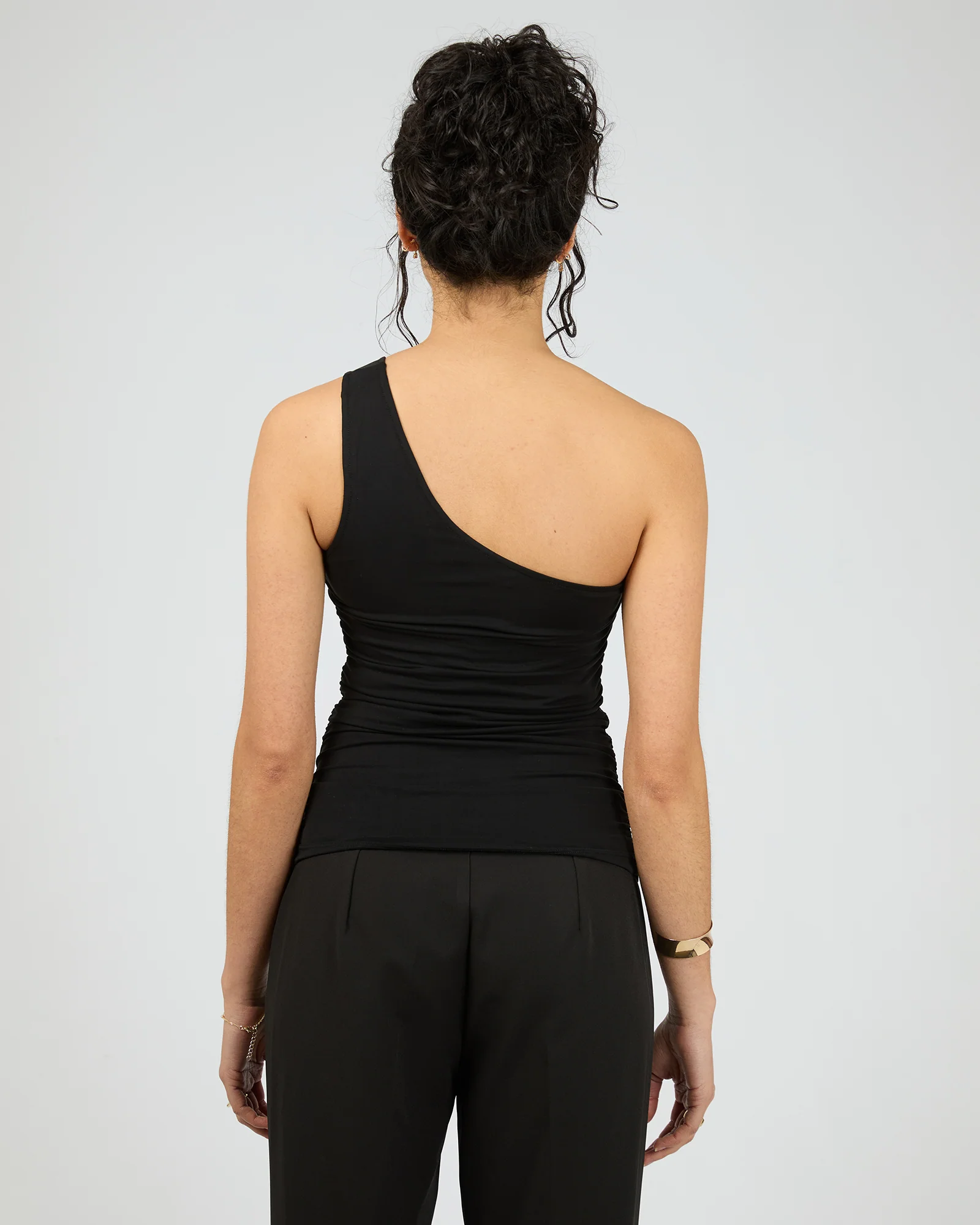 Julia One Shoulder Top Black - Image 3