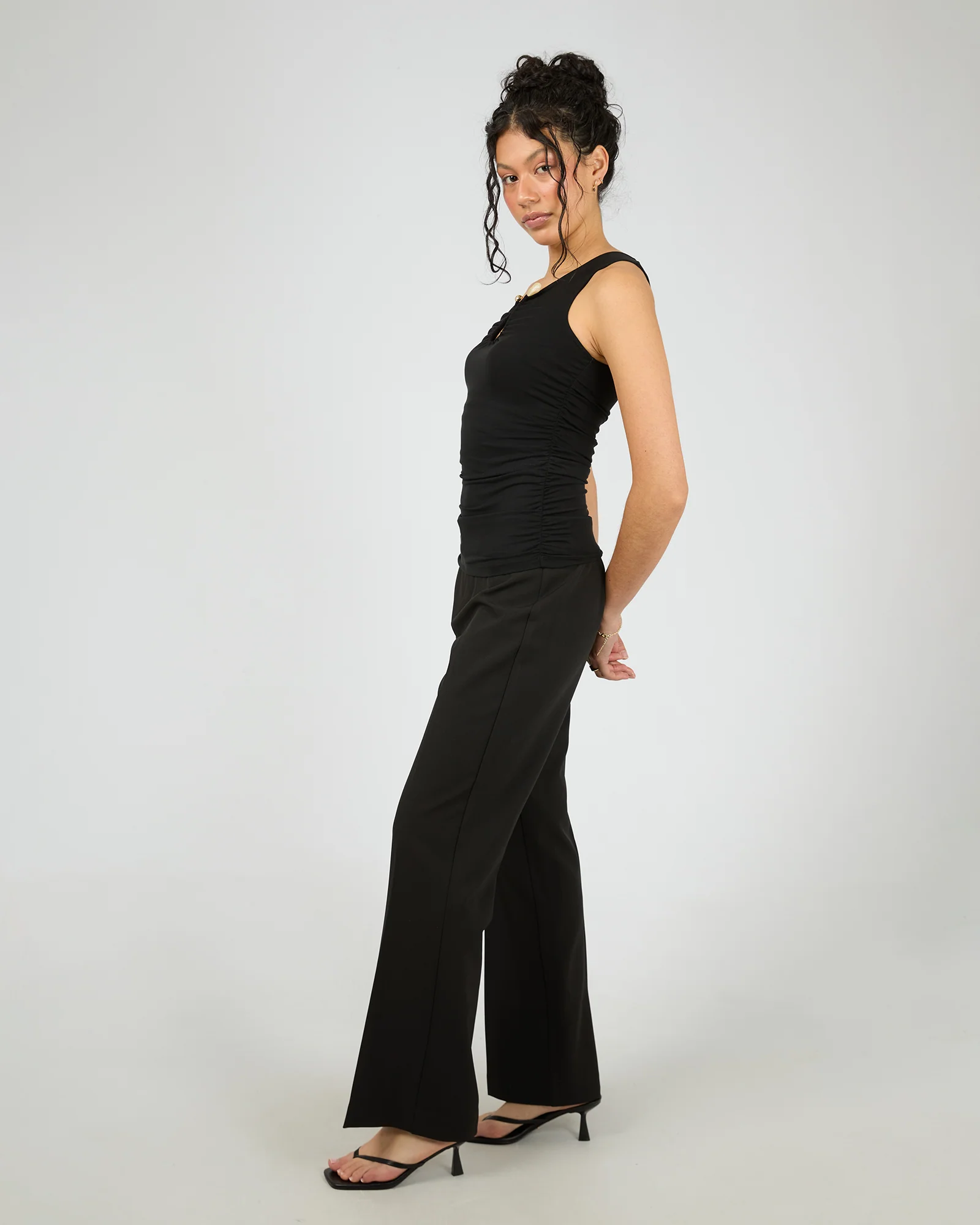 Julia One Shoulder Top Black - Image 6
