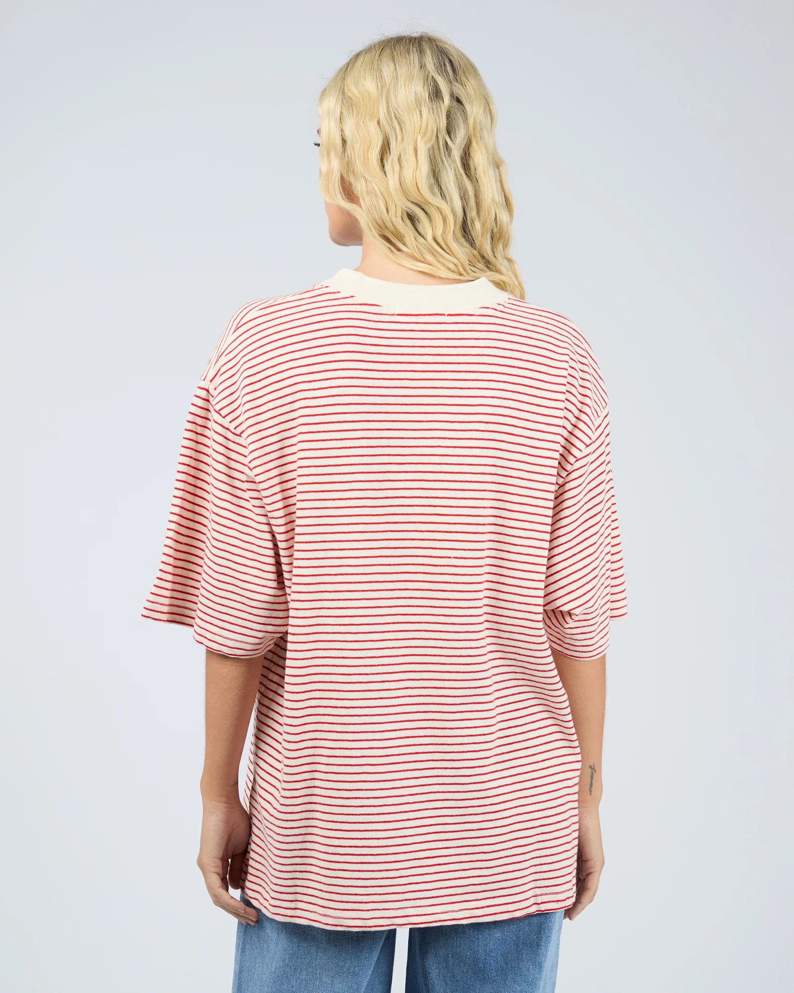 Kya Oversized Stripe Tee Red - Image 4