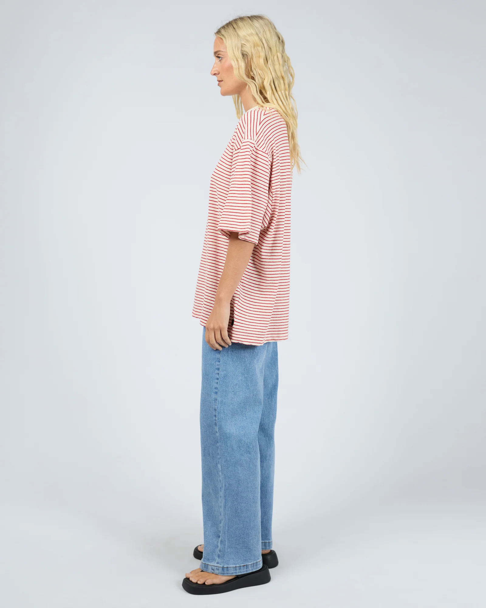 Kya Oversized Stripe Tee Red - Image 7