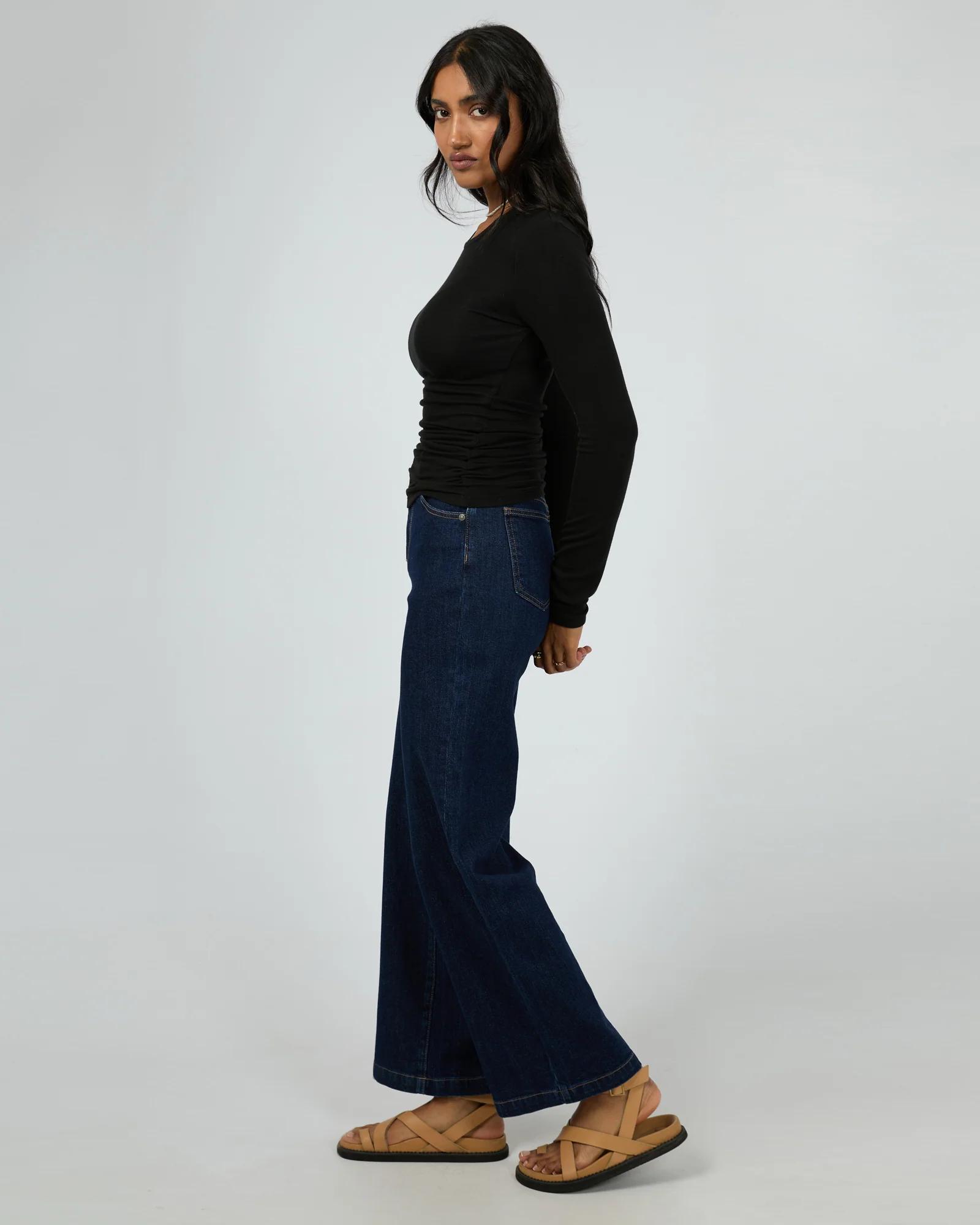 Kylie Long Sleeve Top Black - Image 6