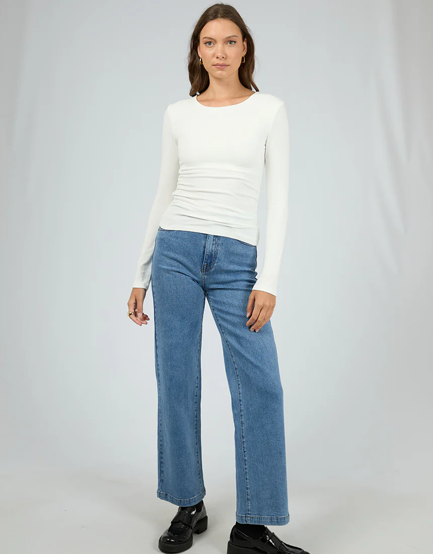 Kylie Long Sleeve Top Vintage White - Image 2