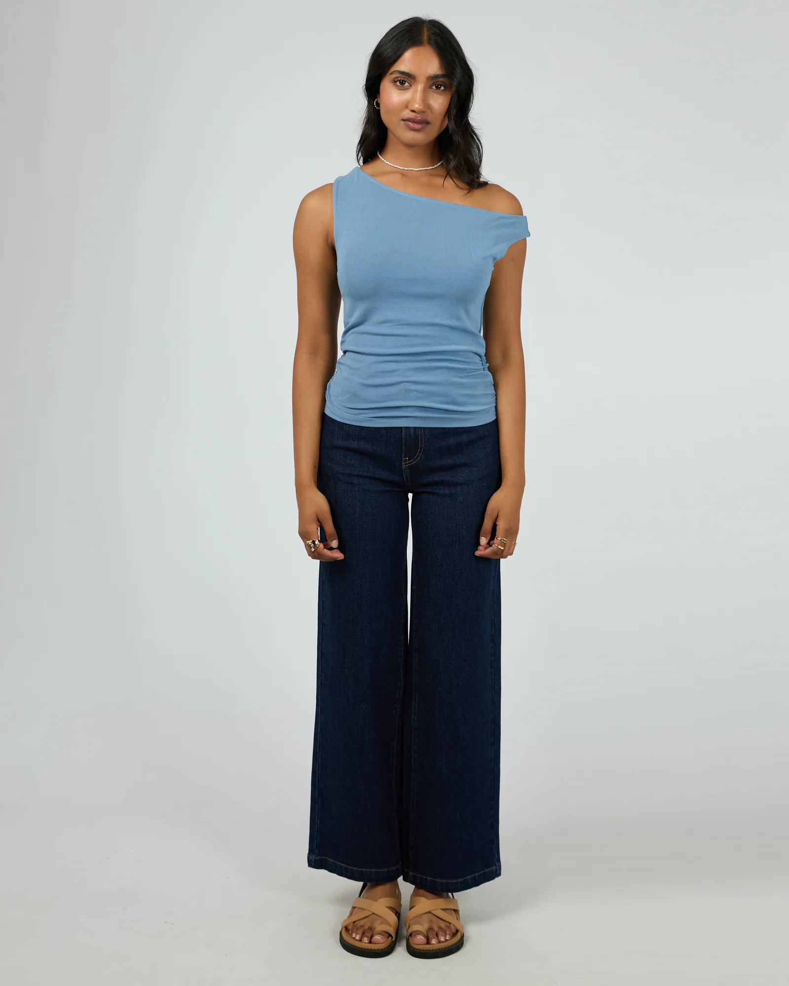 Kylie Off Shoulder Top Blue - Image 2