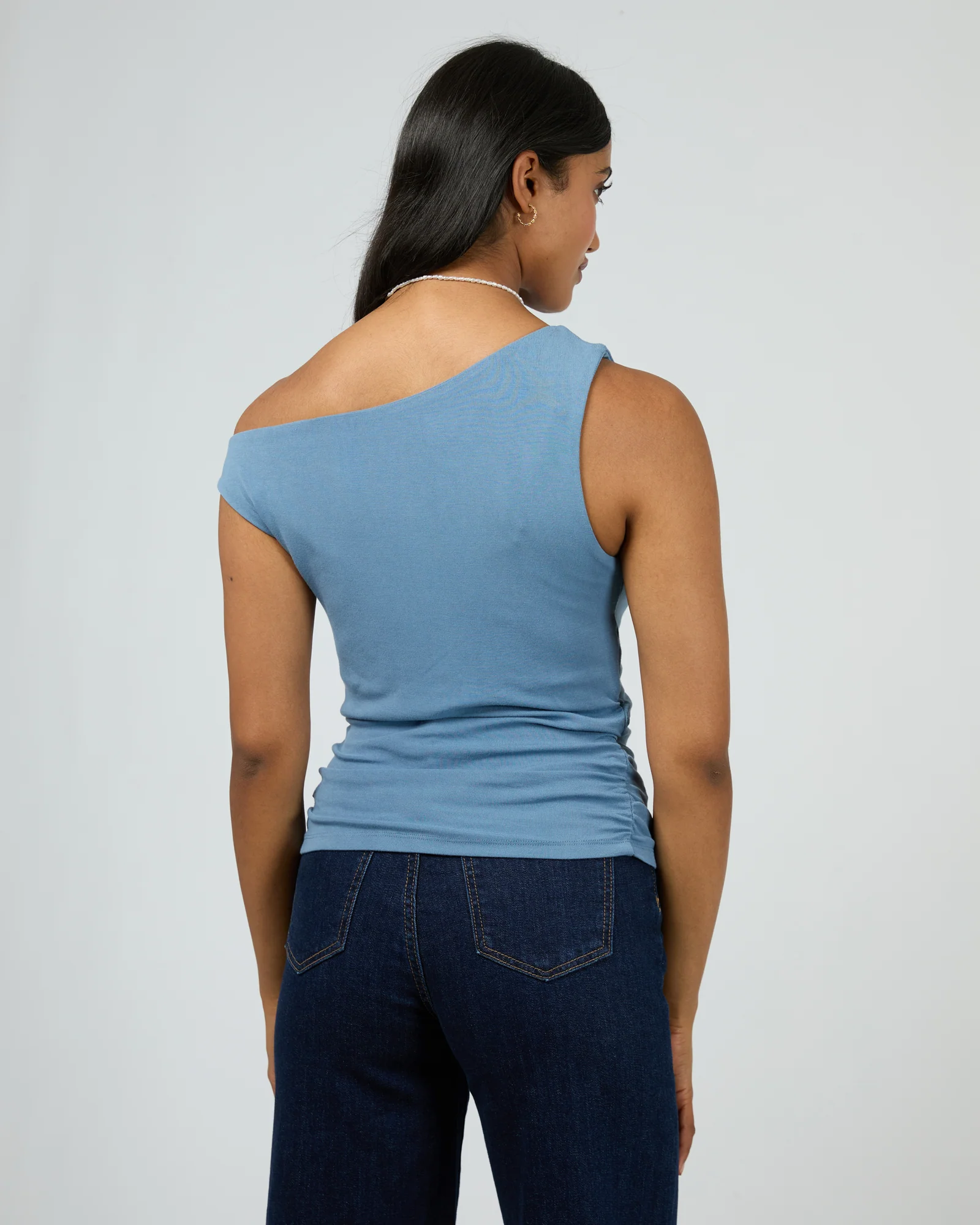 Kylie Off Shoulder Top Blue - Image 3