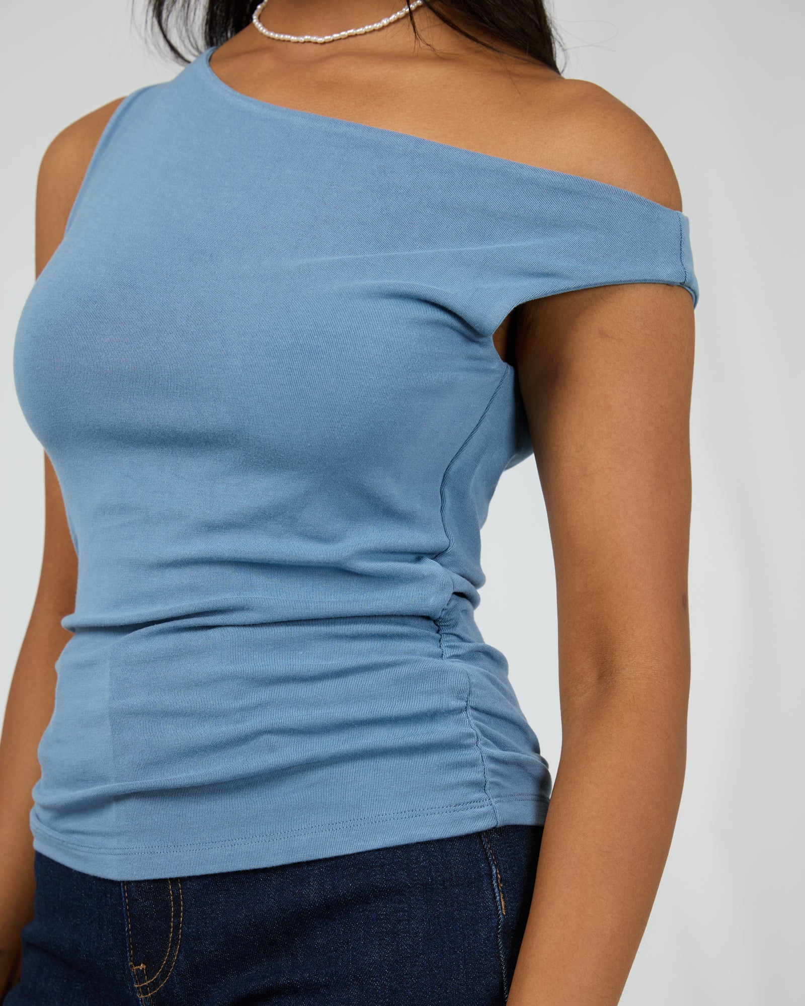 Kylie Off Shoulder Top Blue - Image 5