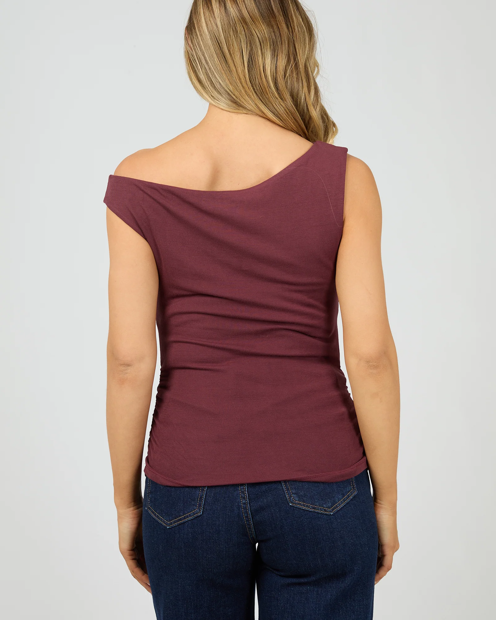 Kylie Off Shoulder Top Burgundy - Image 3