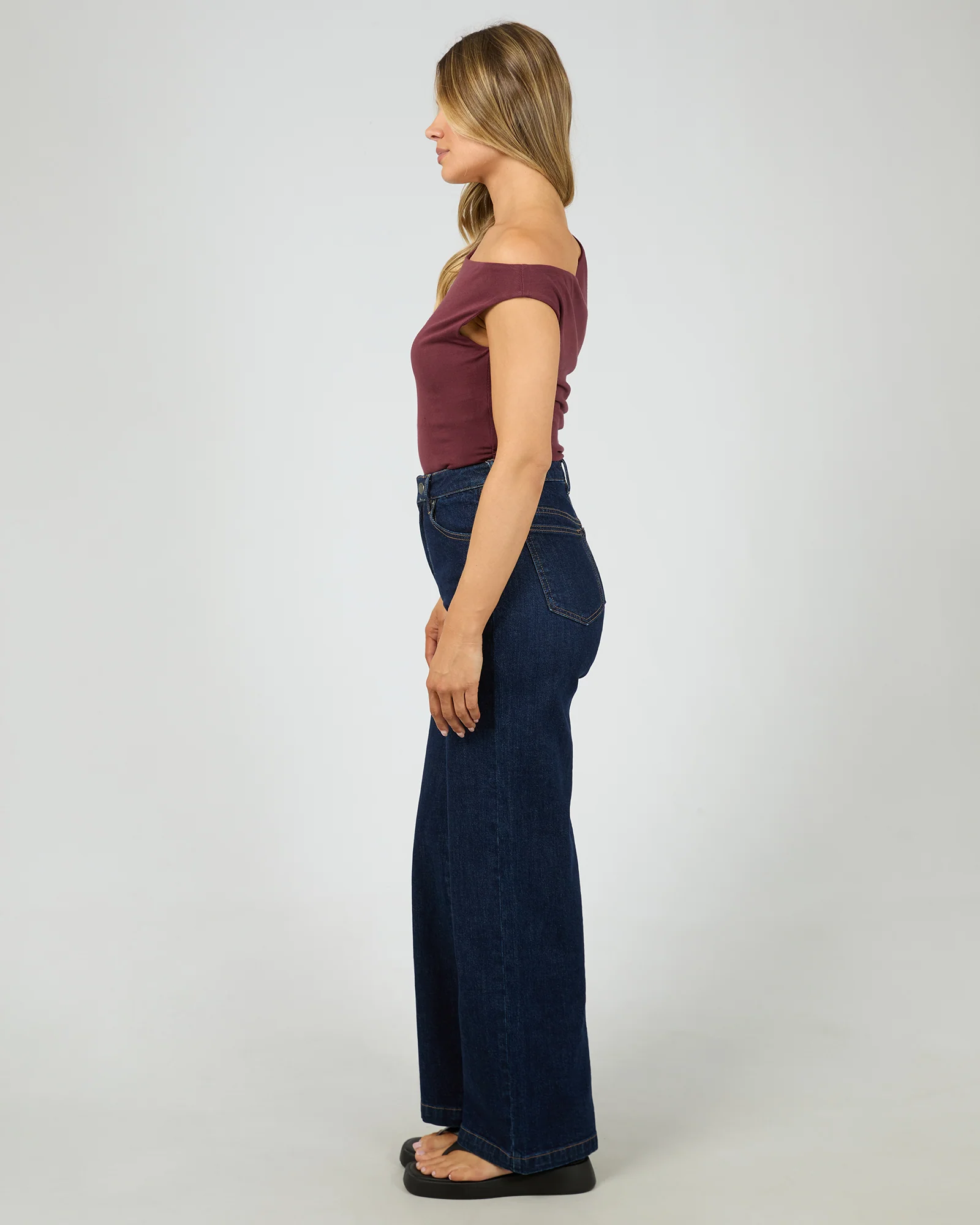 Kylie Off Shoulder Top Burgundy - Image 6