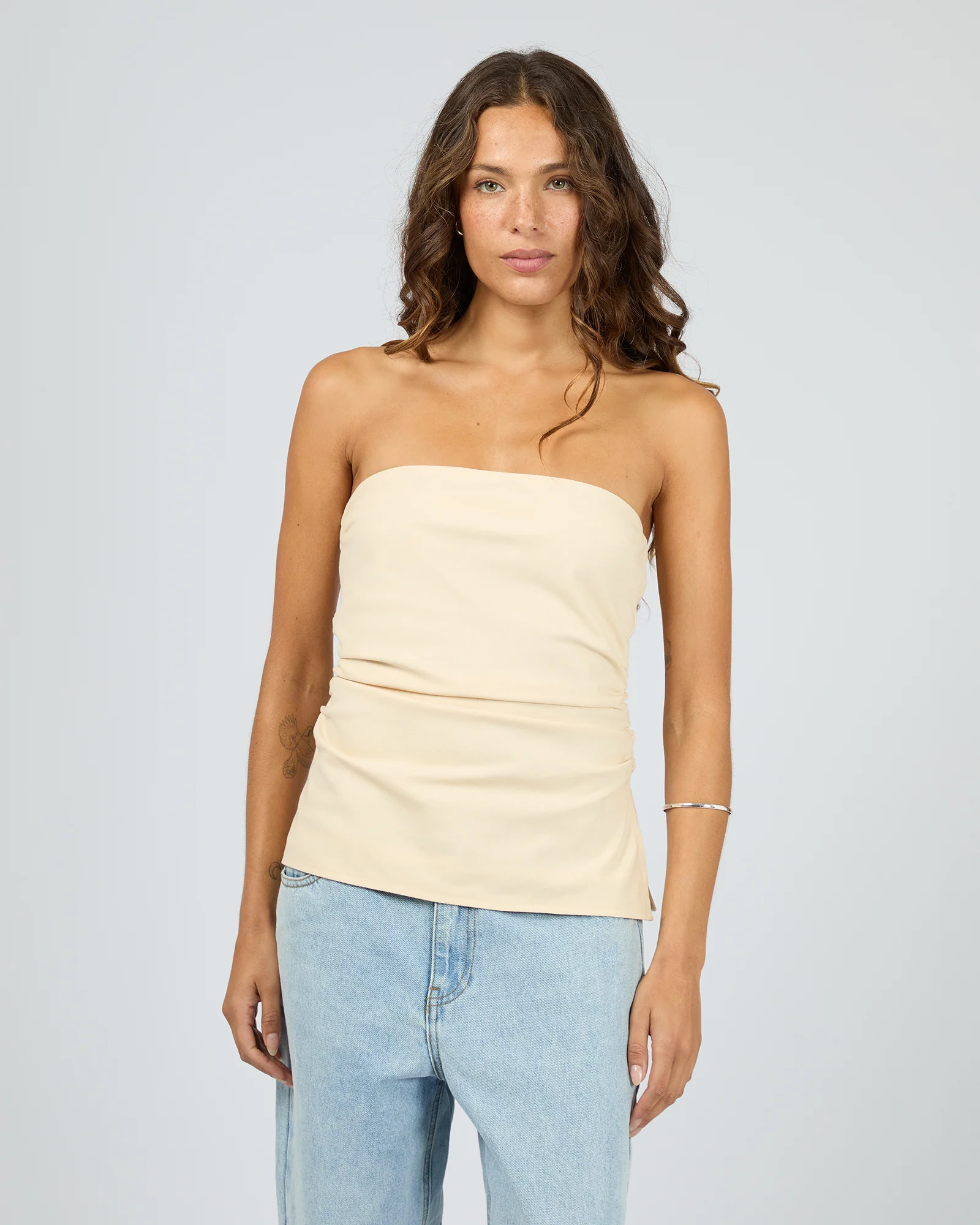 Lily Strapless Top Butter
