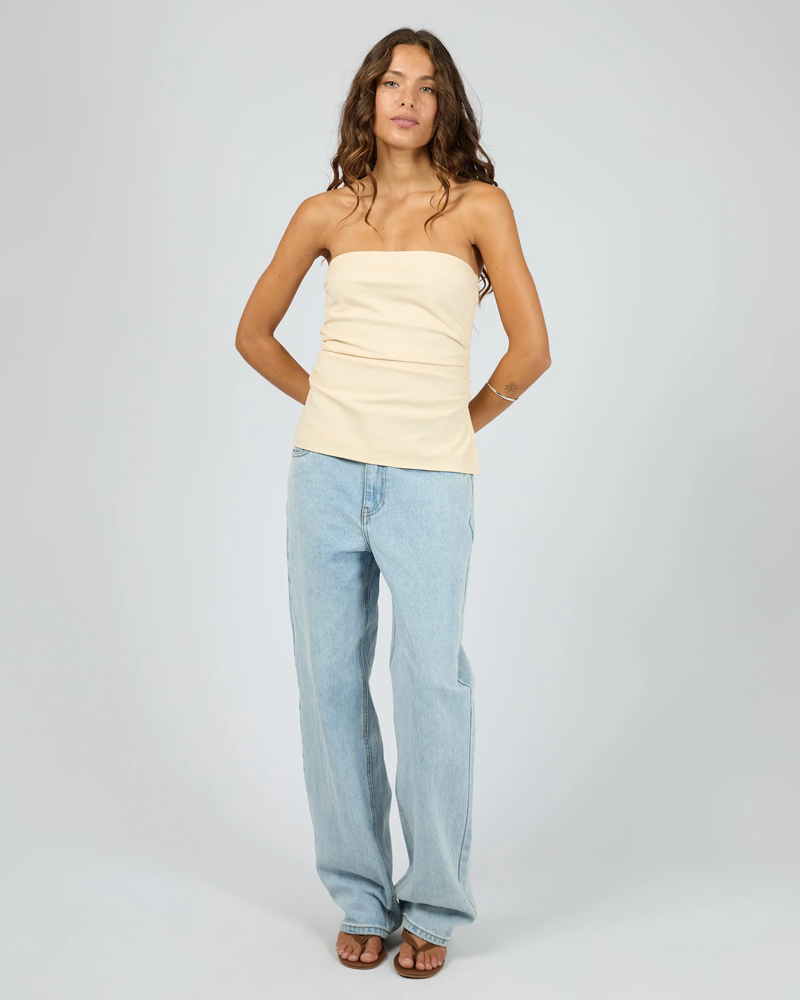 Lily Strapless Top Butter - Image 2