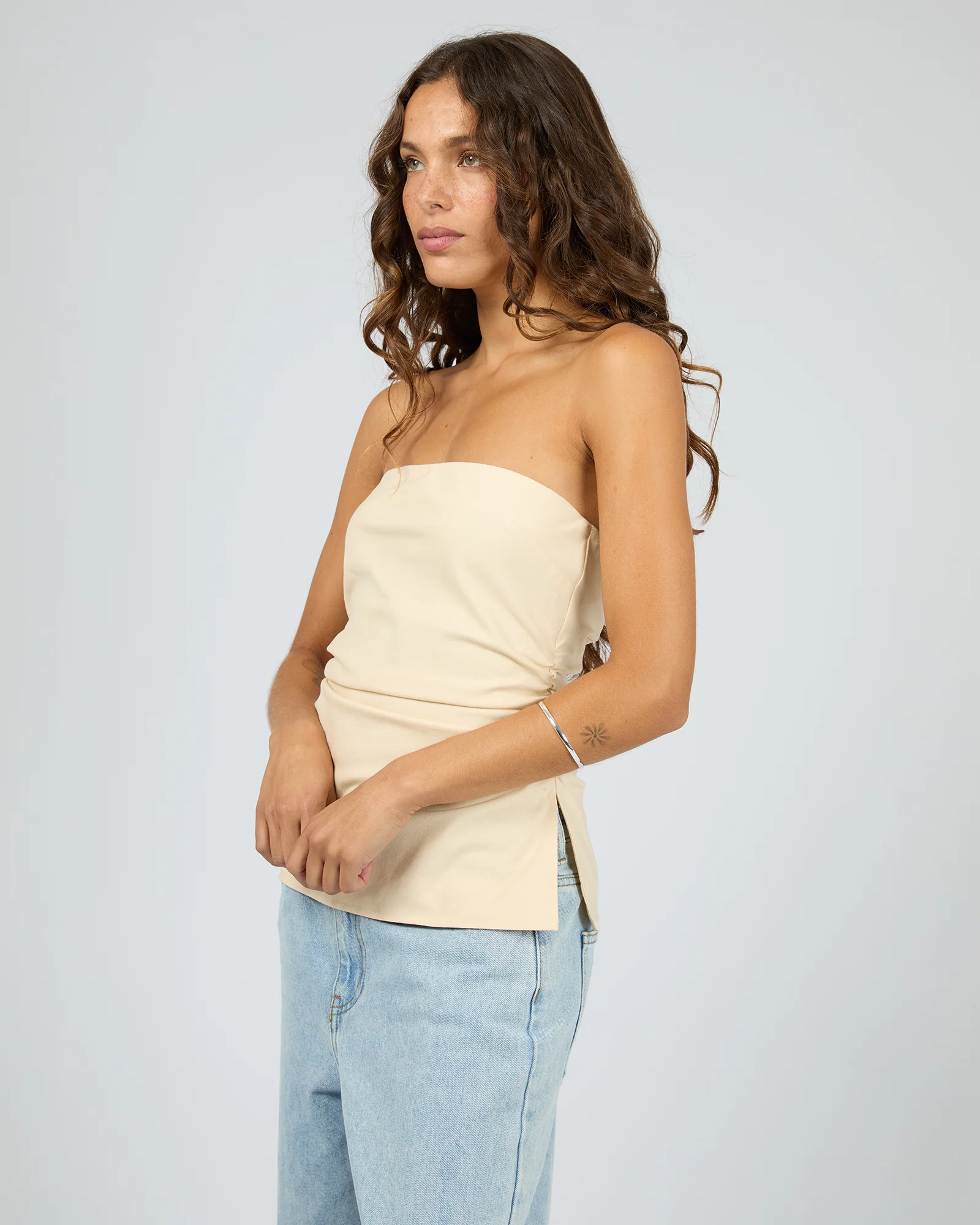 Lily Strapless Top Butter - Image 4