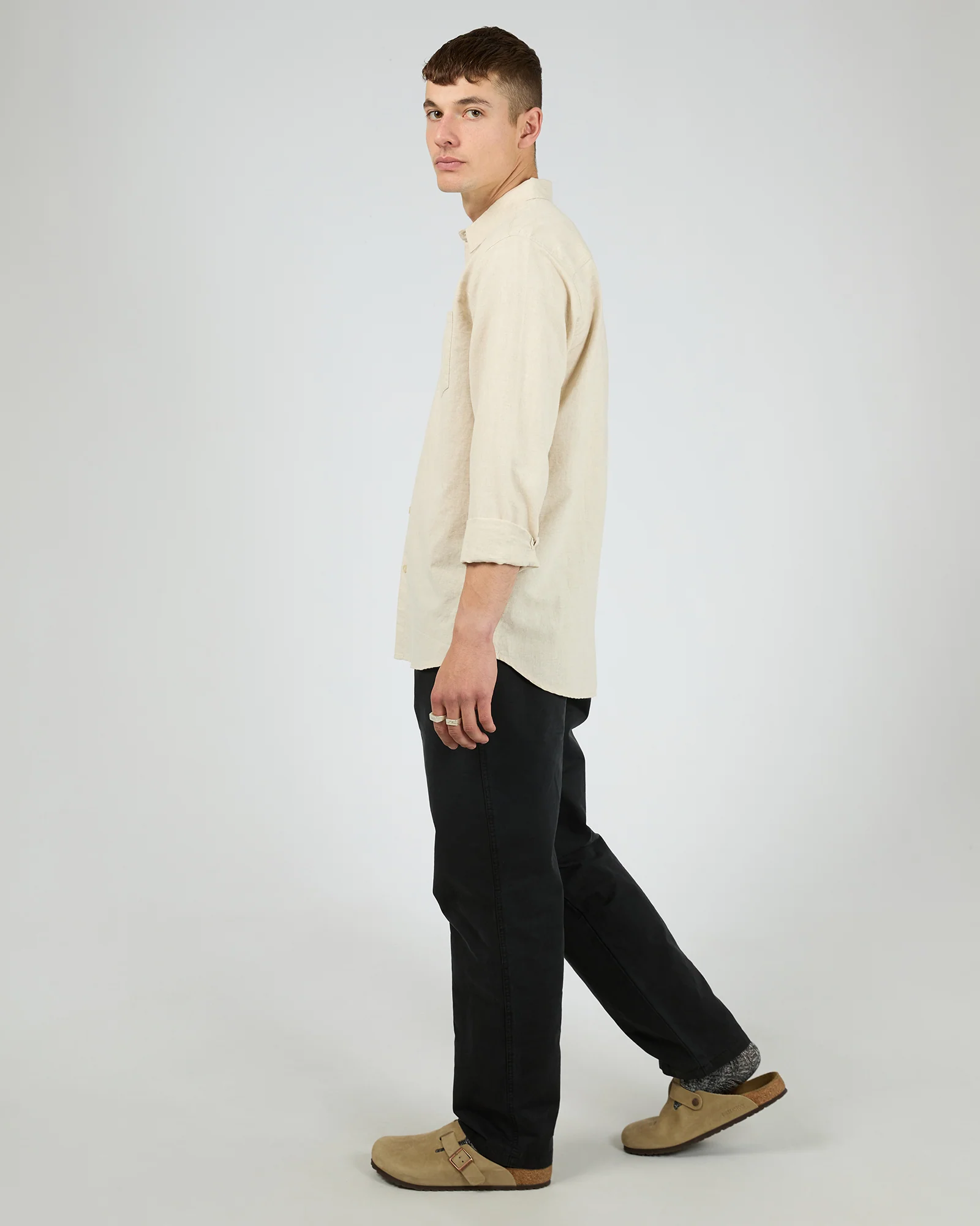 Linen Long Sleeve Shirt II Natural - Image 6