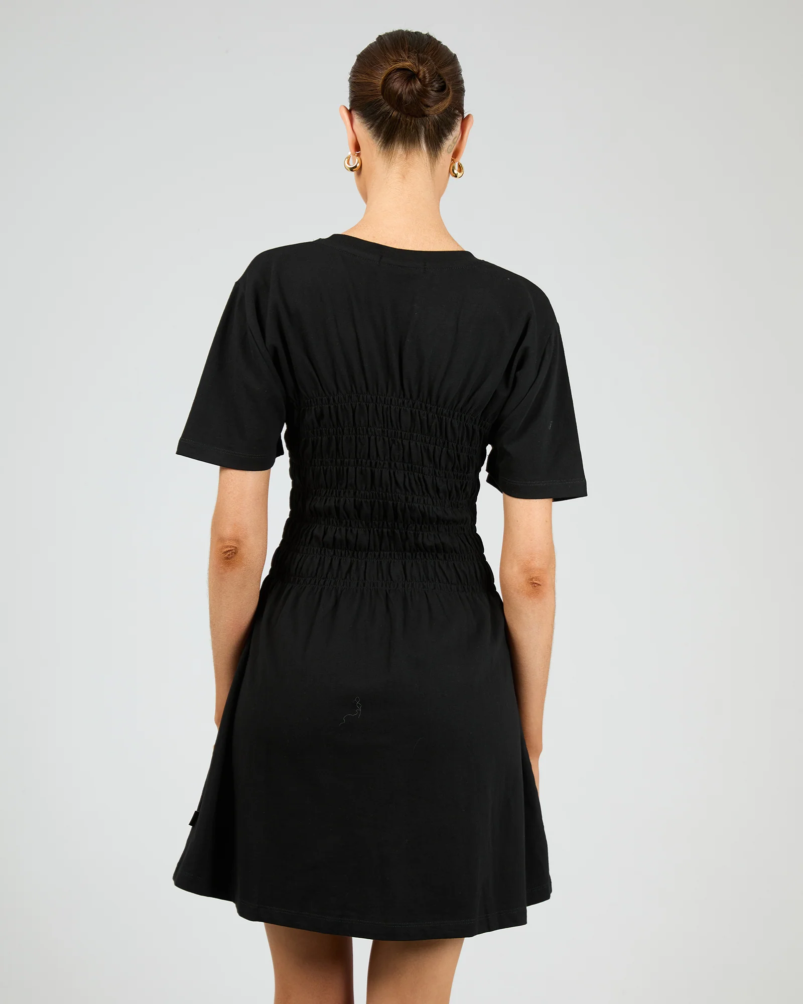 Lipa Ruched Mini Dress Black - Image 3