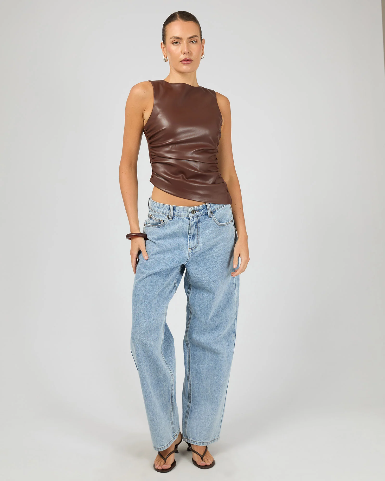 Liv Rouched Top Mahogany - Image 2