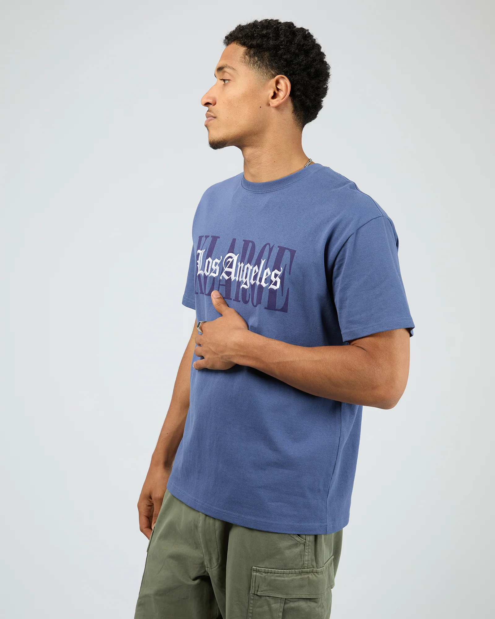 Los Angeles Short Sleeve Tee Dusty Navy - Image 4