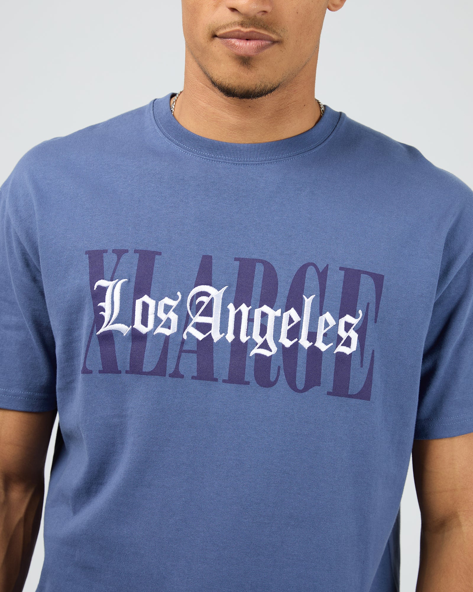 Los Angeles Short Sleeve Tee Dusty Navy - Image 5