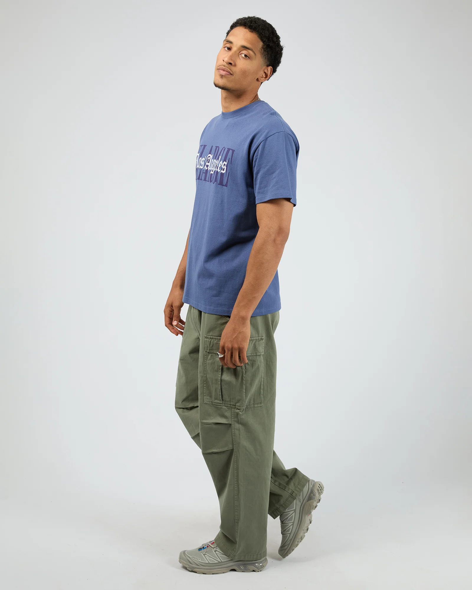 Los Angeles Short Sleeve Tee Dusty Navy - Image 6