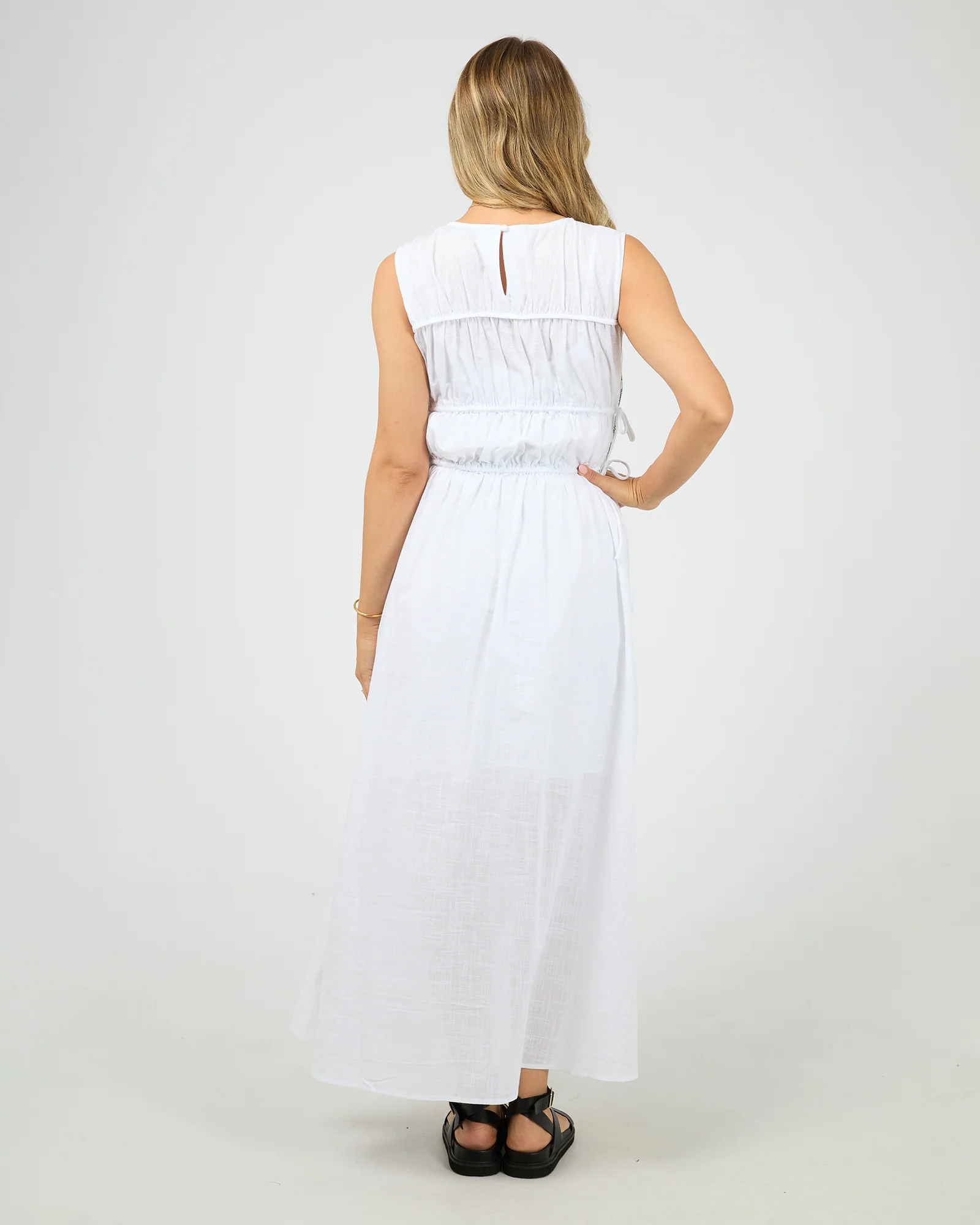 Lou Lou Tie Maxi Dress White - Image 3