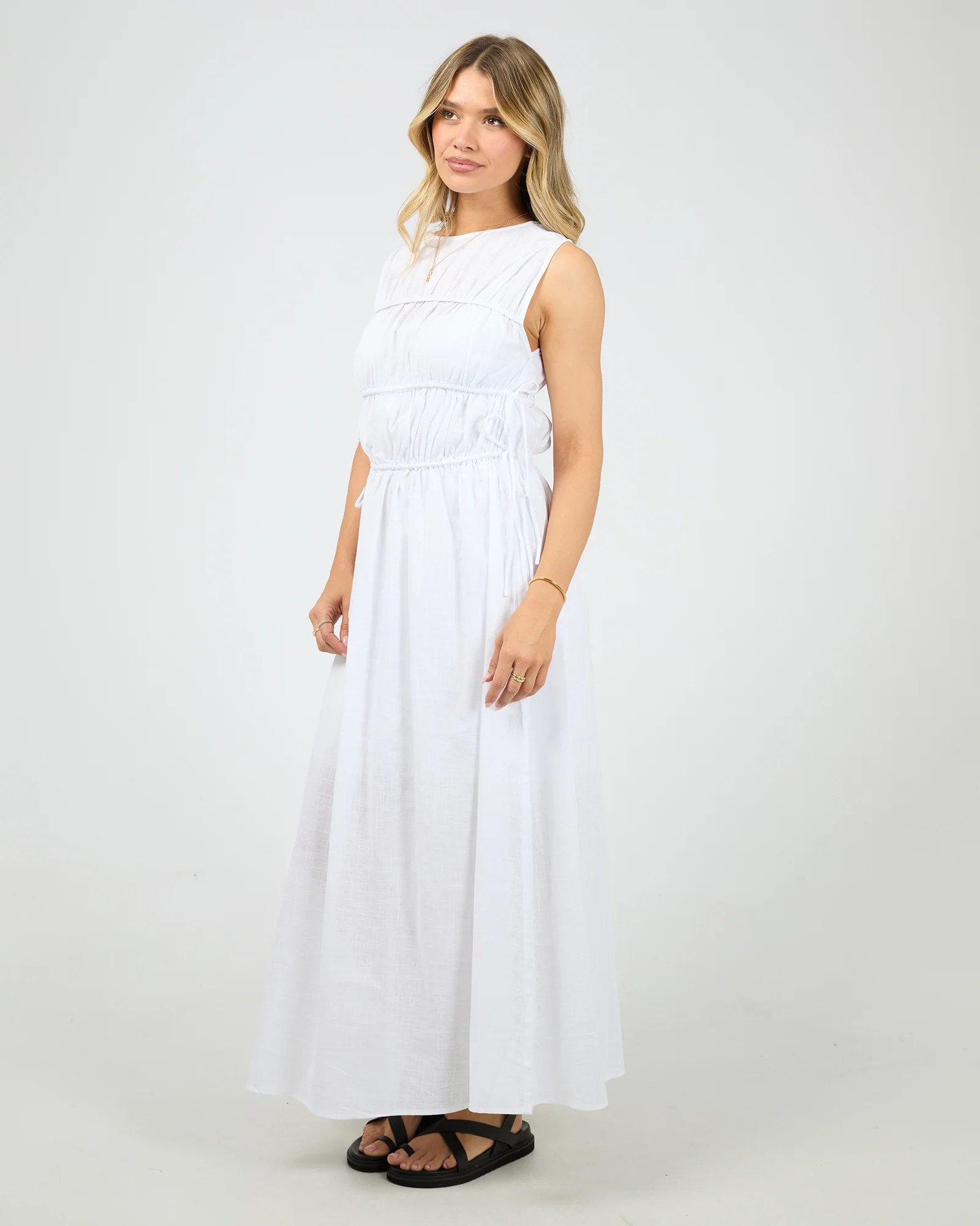 Lou Lou Tie Maxi Dress White - Image 4