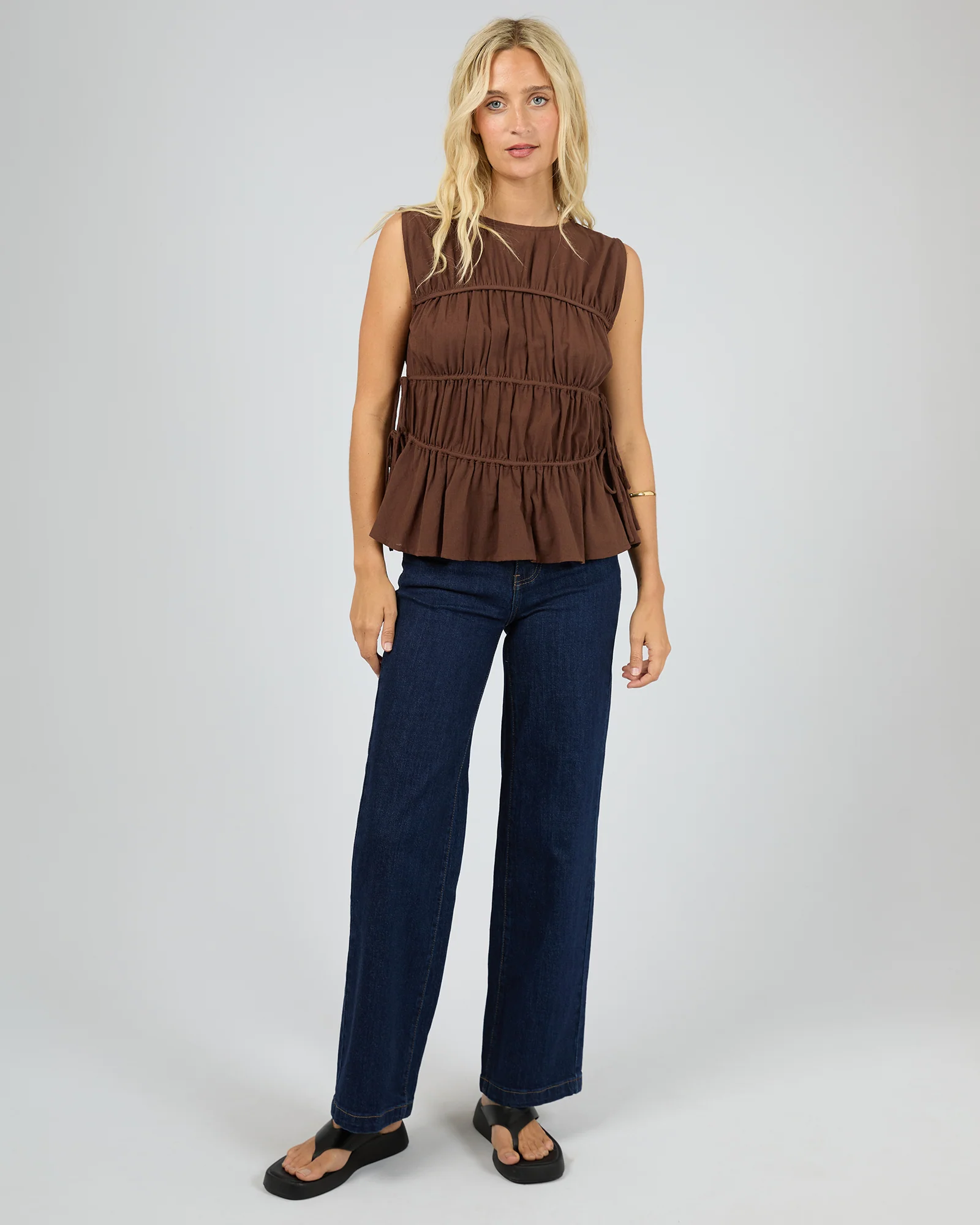 Lou Lou Tie Top Brown - Image 3
