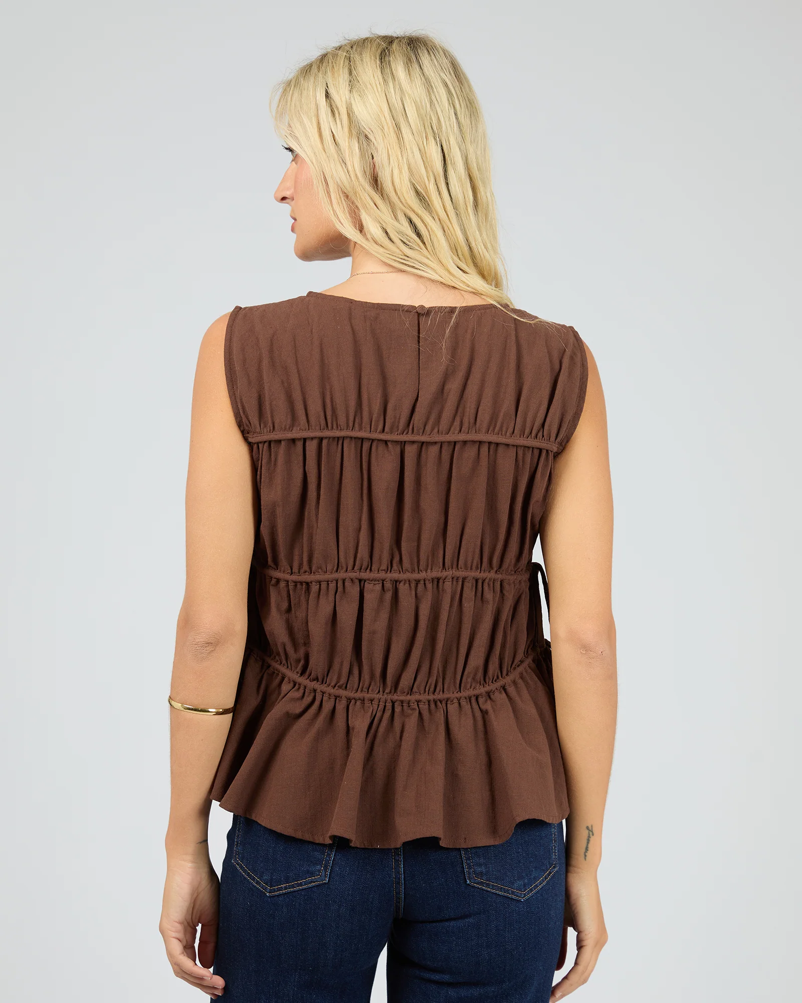 Lou Lou Tie Top Brown - Image 4