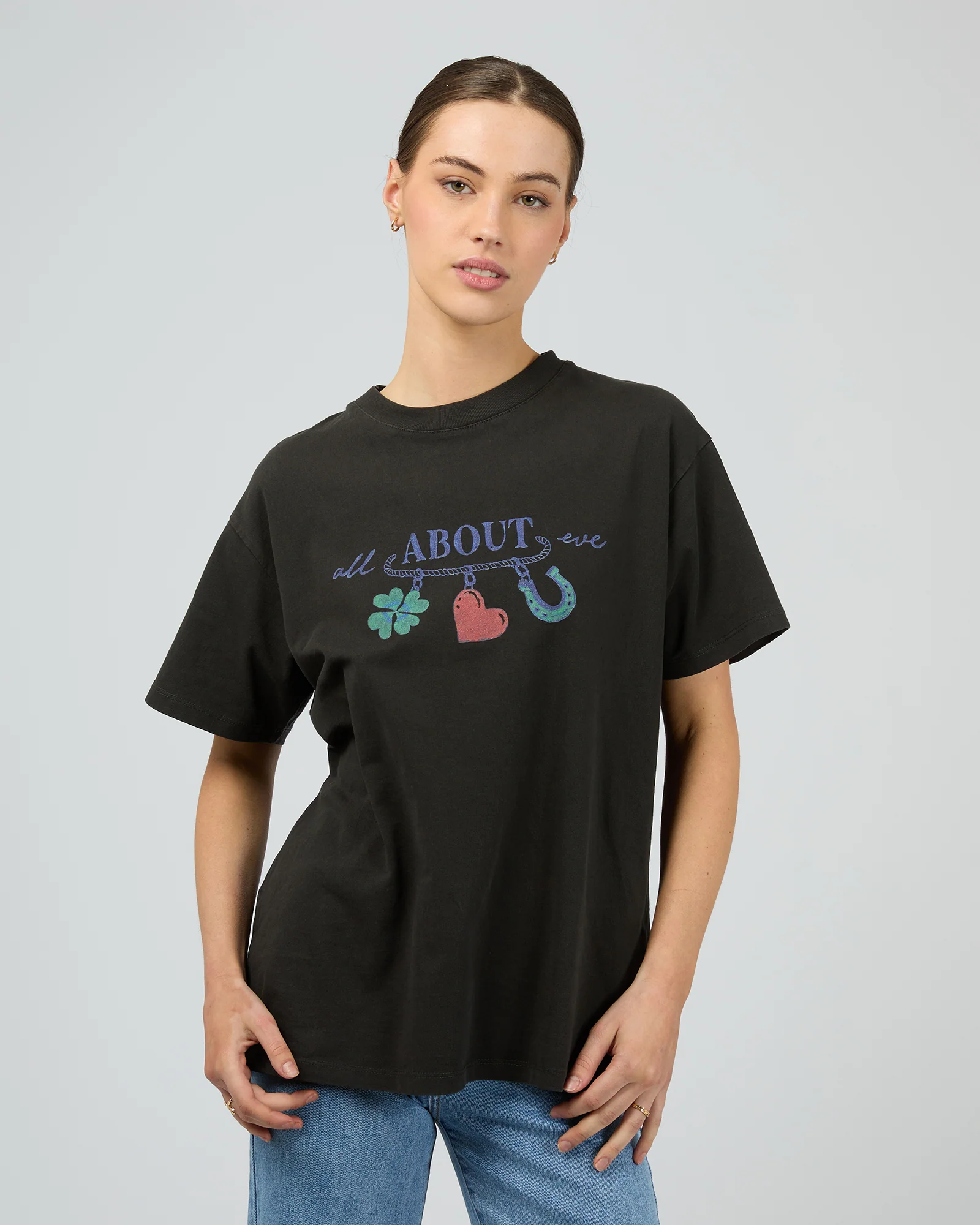Lucky Charm Relaxed Tee Washed Black