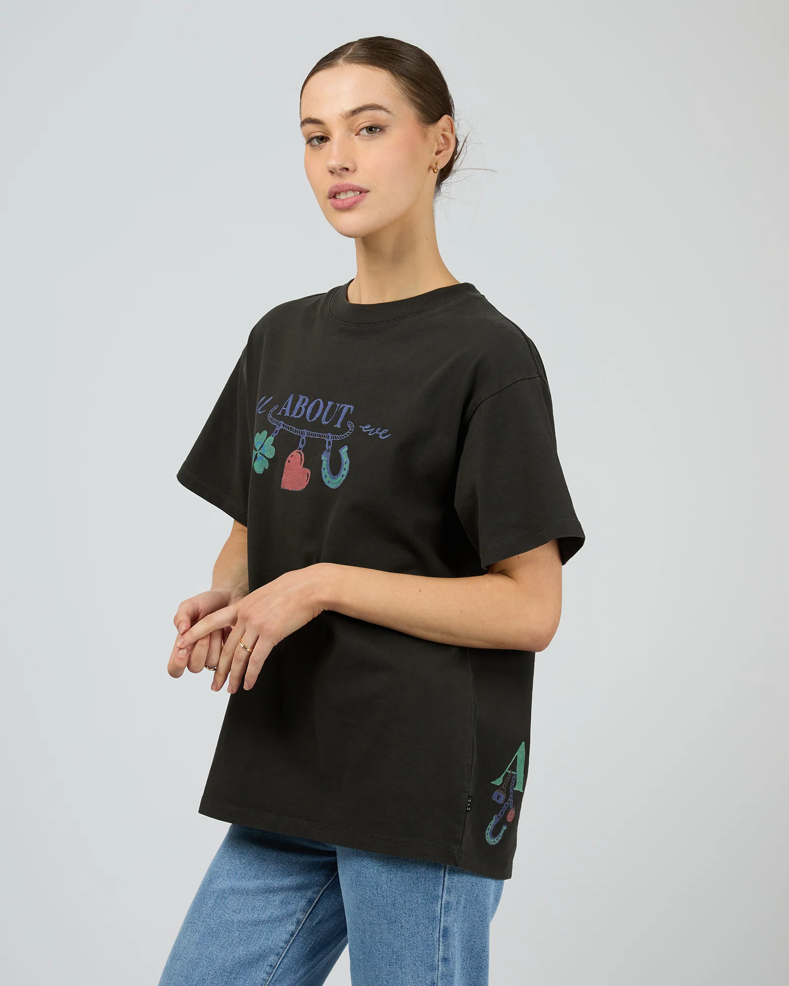 Lucky Charm Relaxed Tee Washed Black - Image 4