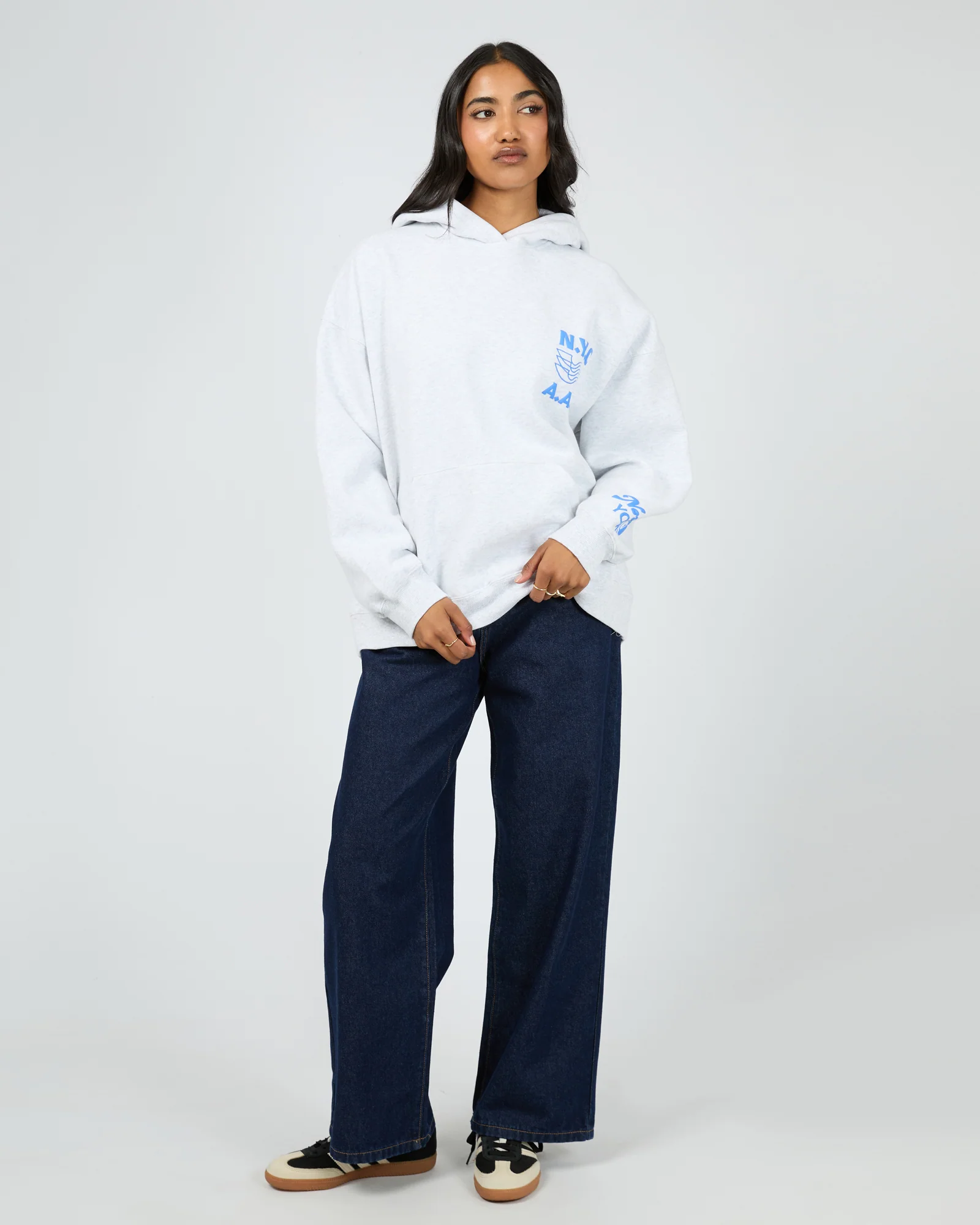Manhattan 06 Relaxed Hoodie Snow Marle - Image 2