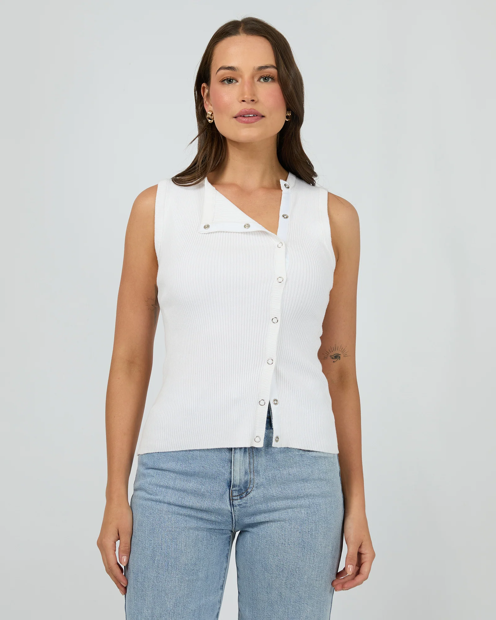 Marleigh Knit Tank White