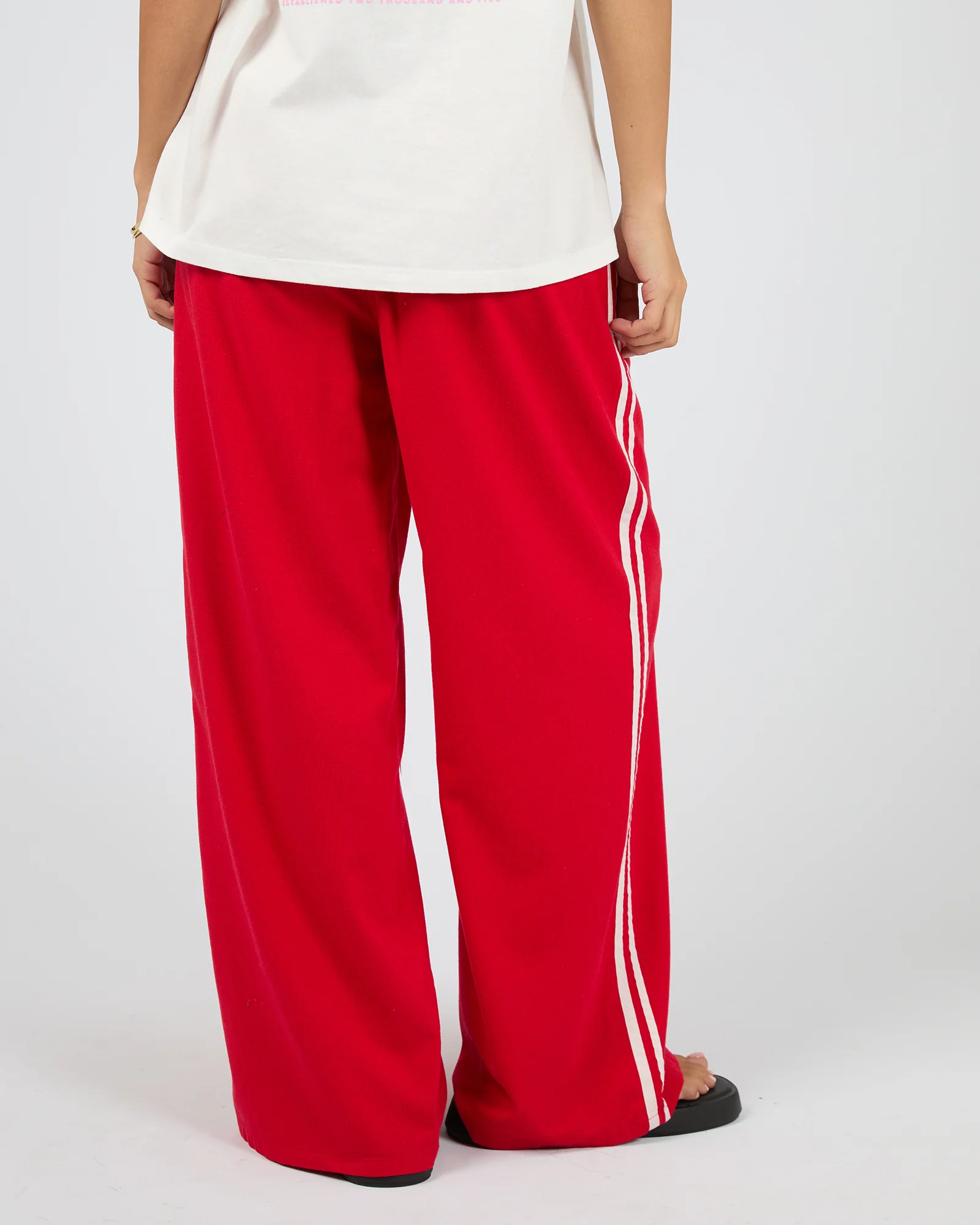 Mavis Stripe Drawstring Pant Red - Image 3