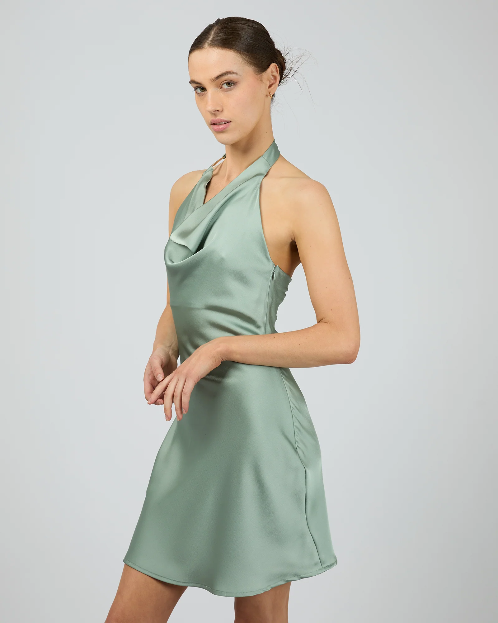 Nina Mini Dress Sage - Image 4