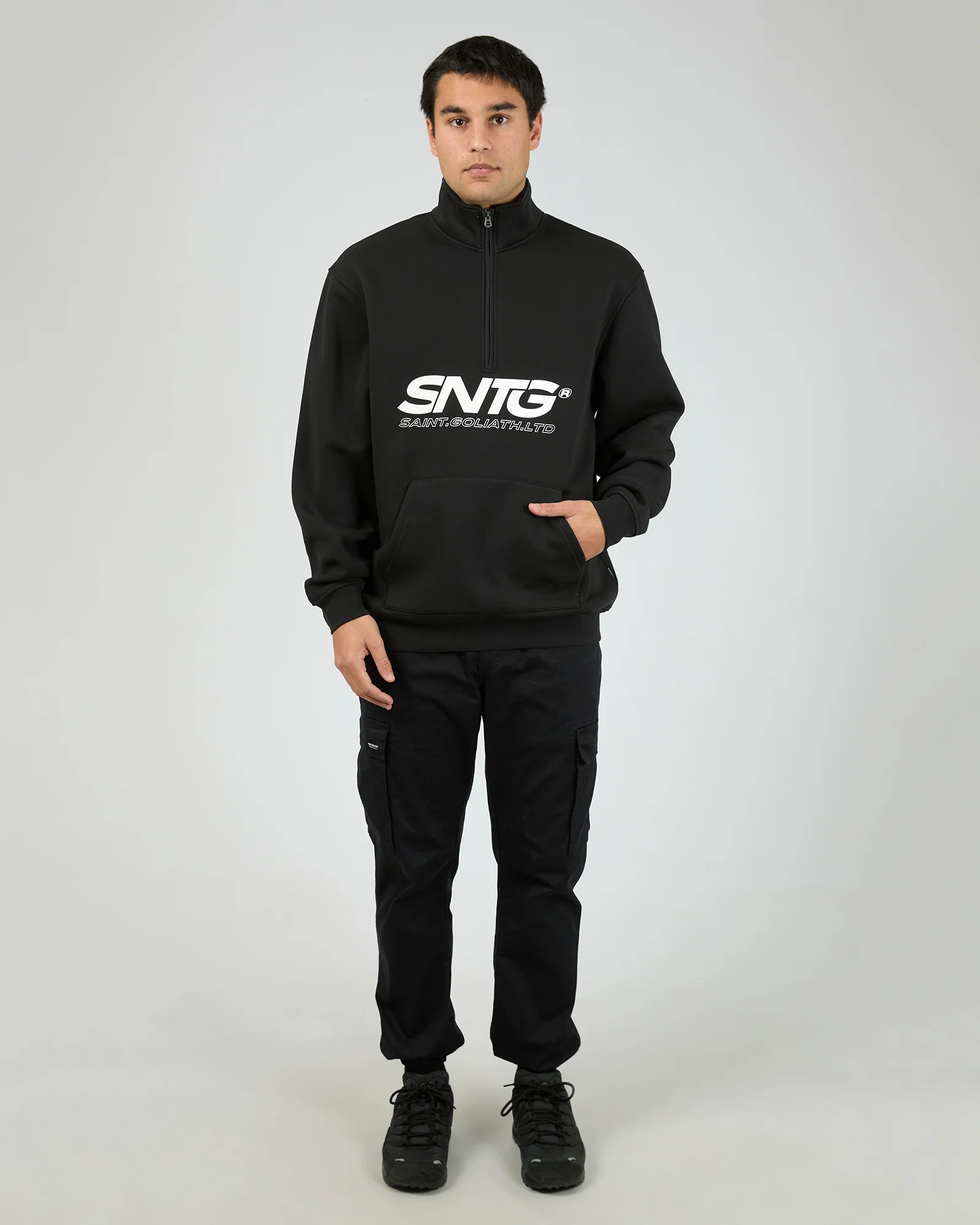 Overlapped Quarter Zip Black - Image 3