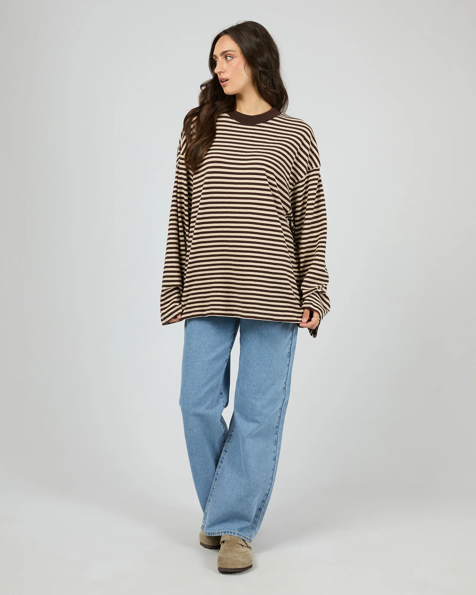 Paloma Ls Stripe Tee Brown - Image 2