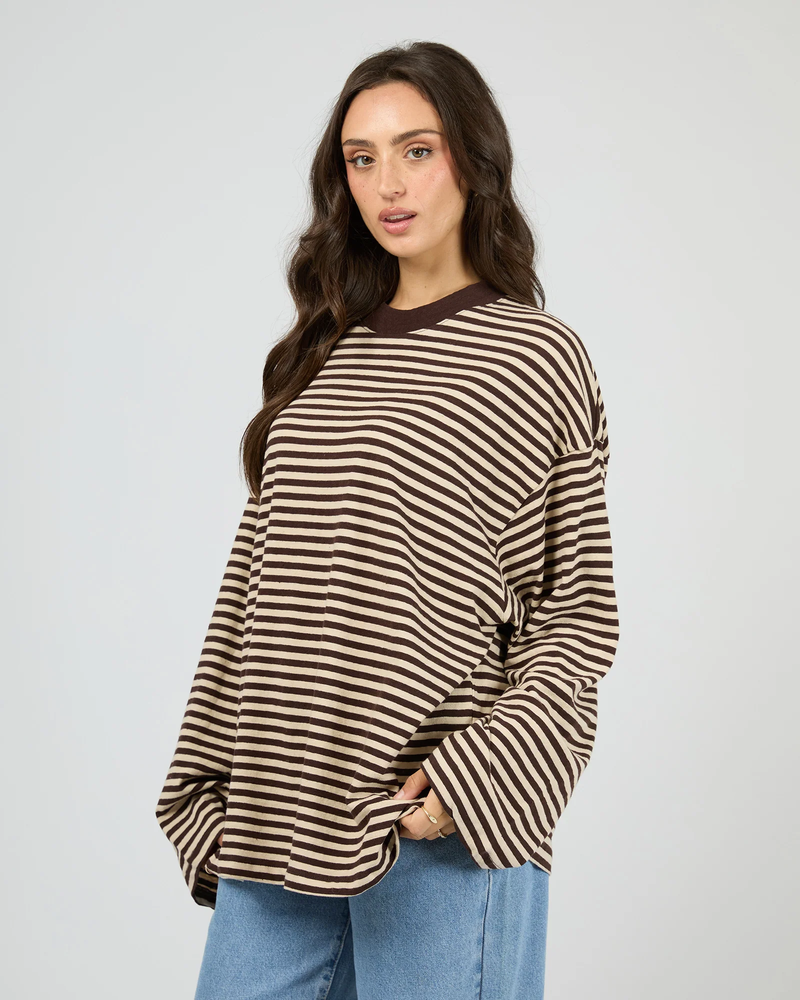 Paloma Ls Stripe Tee Brown - Image 4